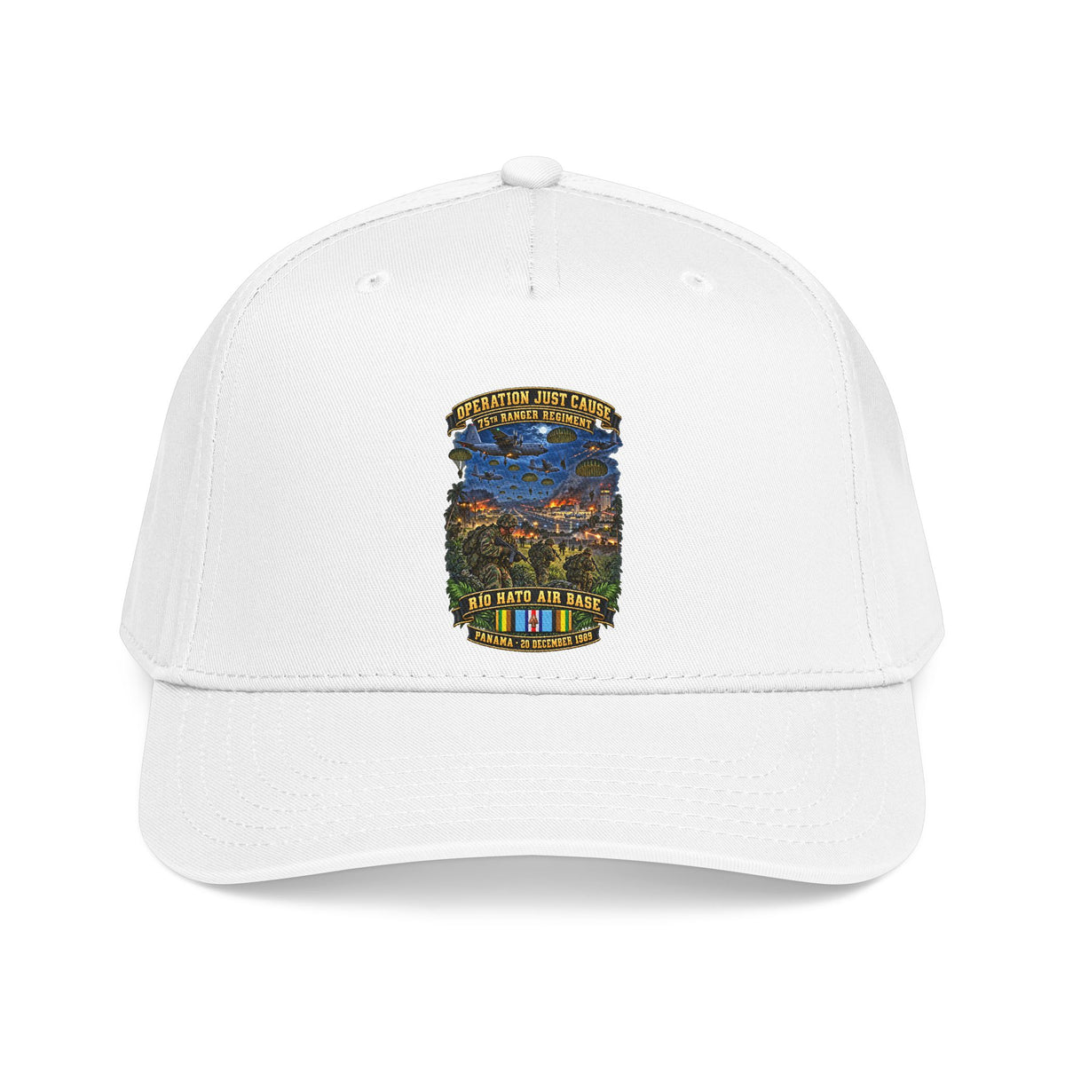 Mid Profile Baseball Cap - SOF - Operation Just Cause  - Panama Invasion 1989 - 75th Ranger Rgt - Rio Hato Air Base - 3D - Enhanced