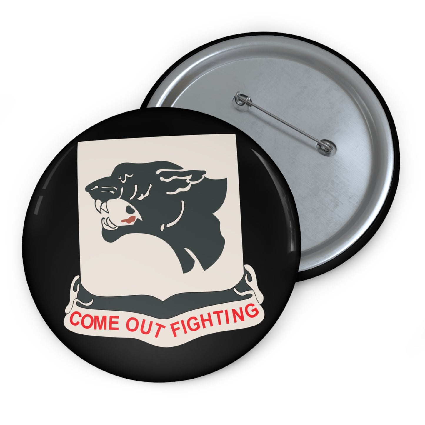 Custom Pin Button – Army - 761st Tank Battalion - Black Panthers wo Txt