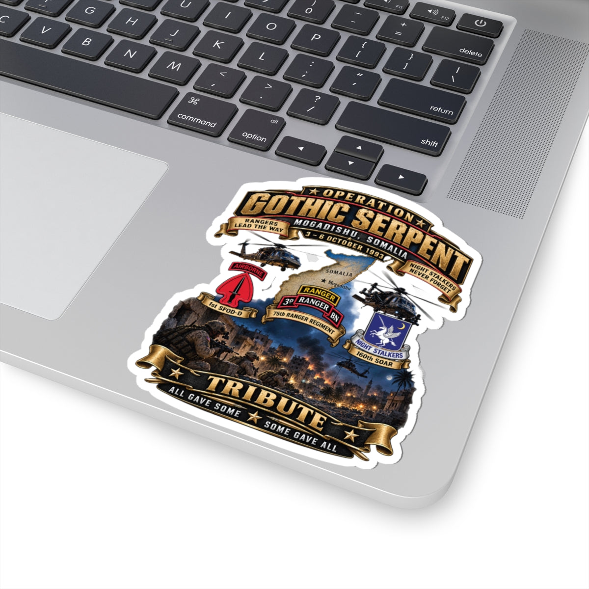 Kiss-Cut Stickers - Operation Gothic Serpent - Mogadishi, Somalia - 3-6 Oct 1993 Tribute - 3D - Enhanced