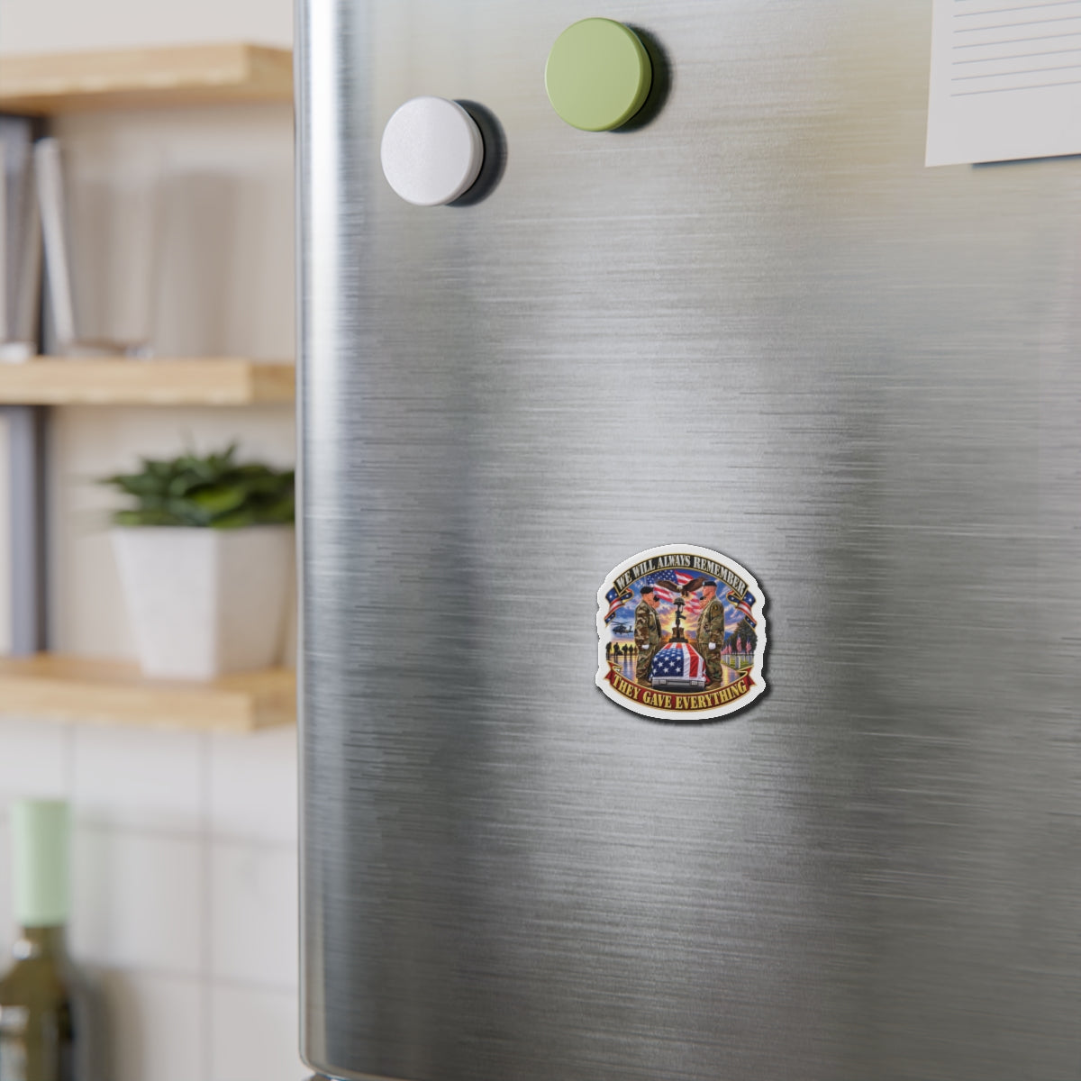 Die-Cut Magnets — Emblem - We Will Always Remember - They Gave Everything - 3D - Enhanced