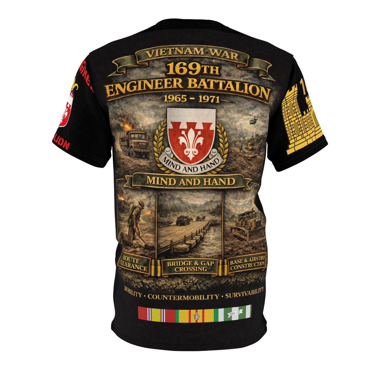 169th Engineer Battalion Vietnam Service Tribute Tee | All-Over Print