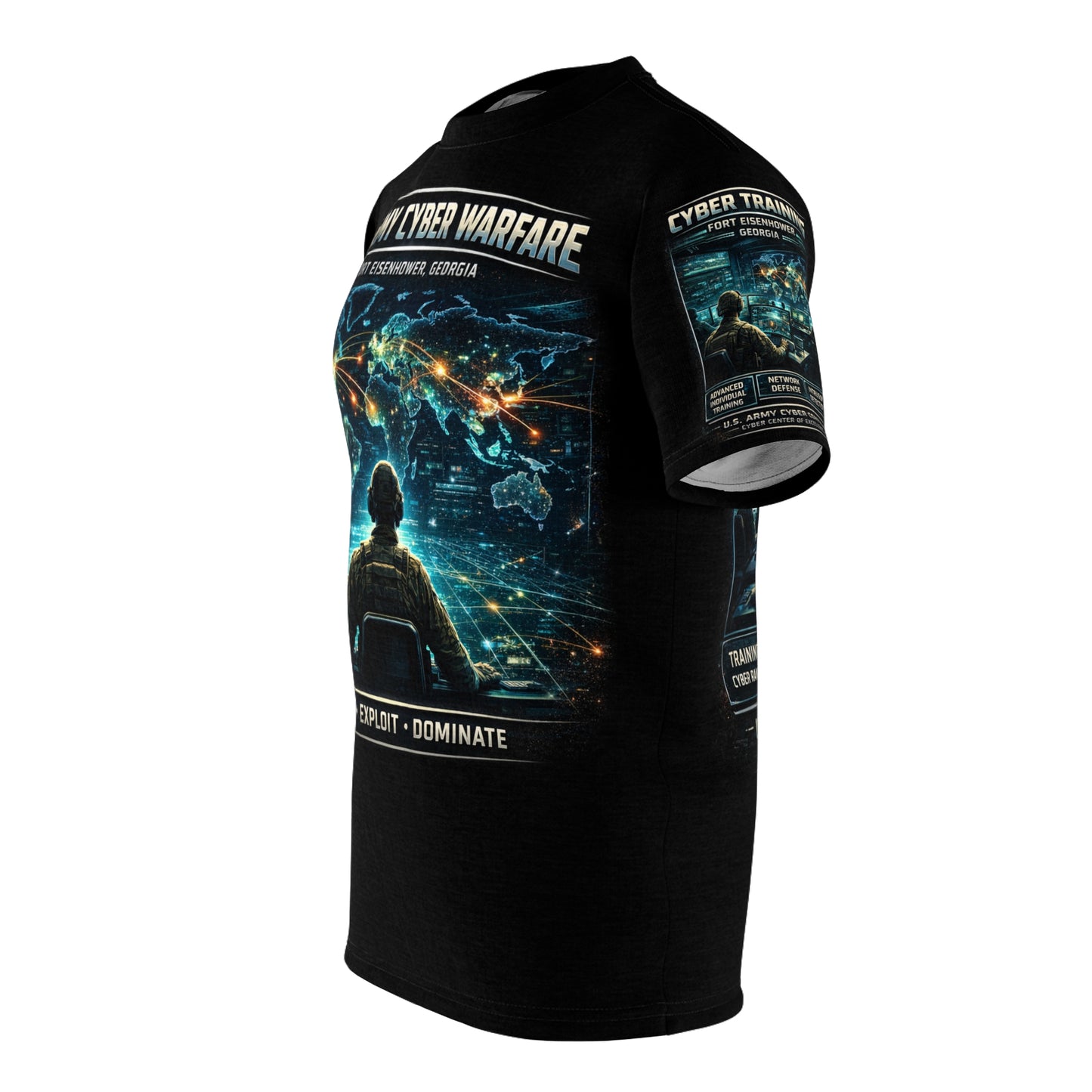 U.S. Army Cyber Warfare All-Over Print Tee — "Warfare in the Fifth Domain"