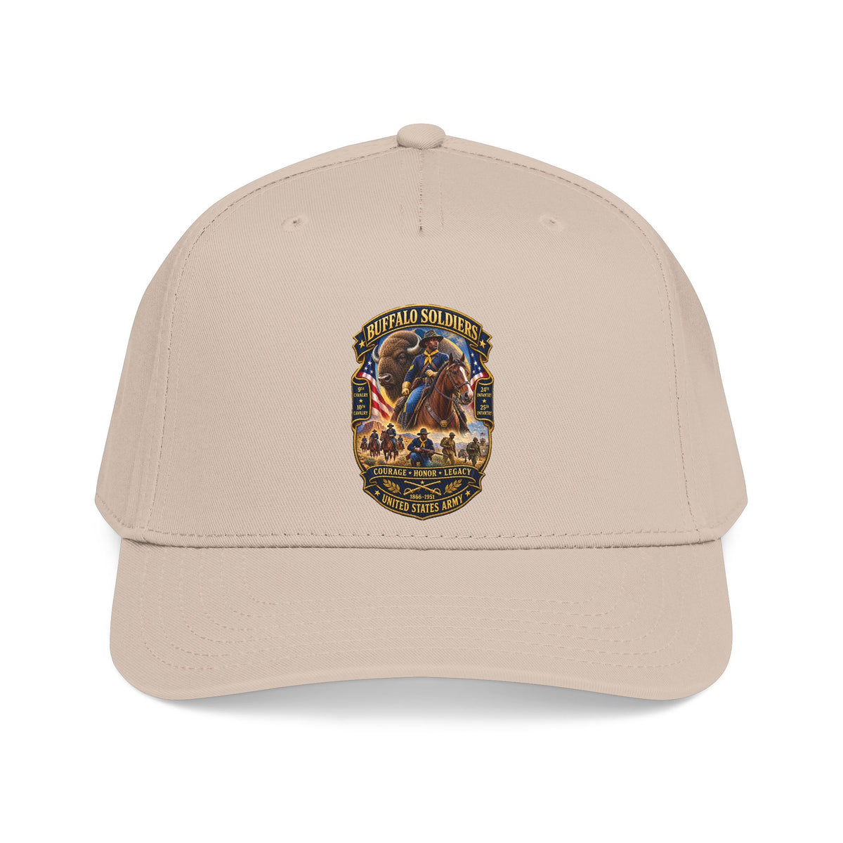 Mid Profile Baseball Cap - Overall Buffalo Soldiers Tribute - 3D - Enhanced