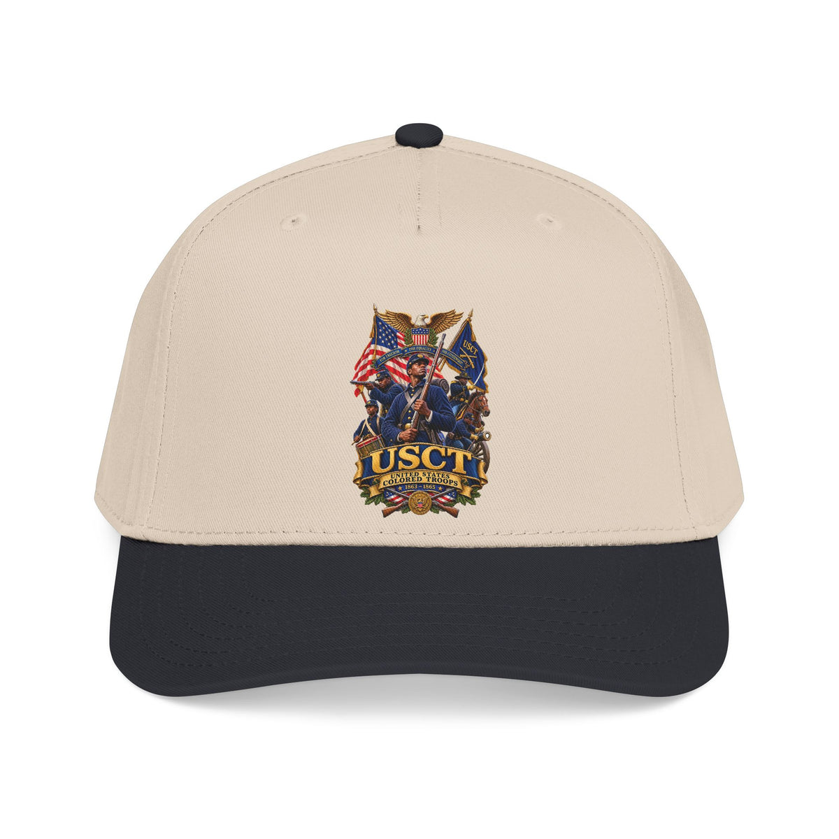 Mid Profile Baseball Cap - United States Colored Troops (USCT) - Civil War - 3D - Enhanced