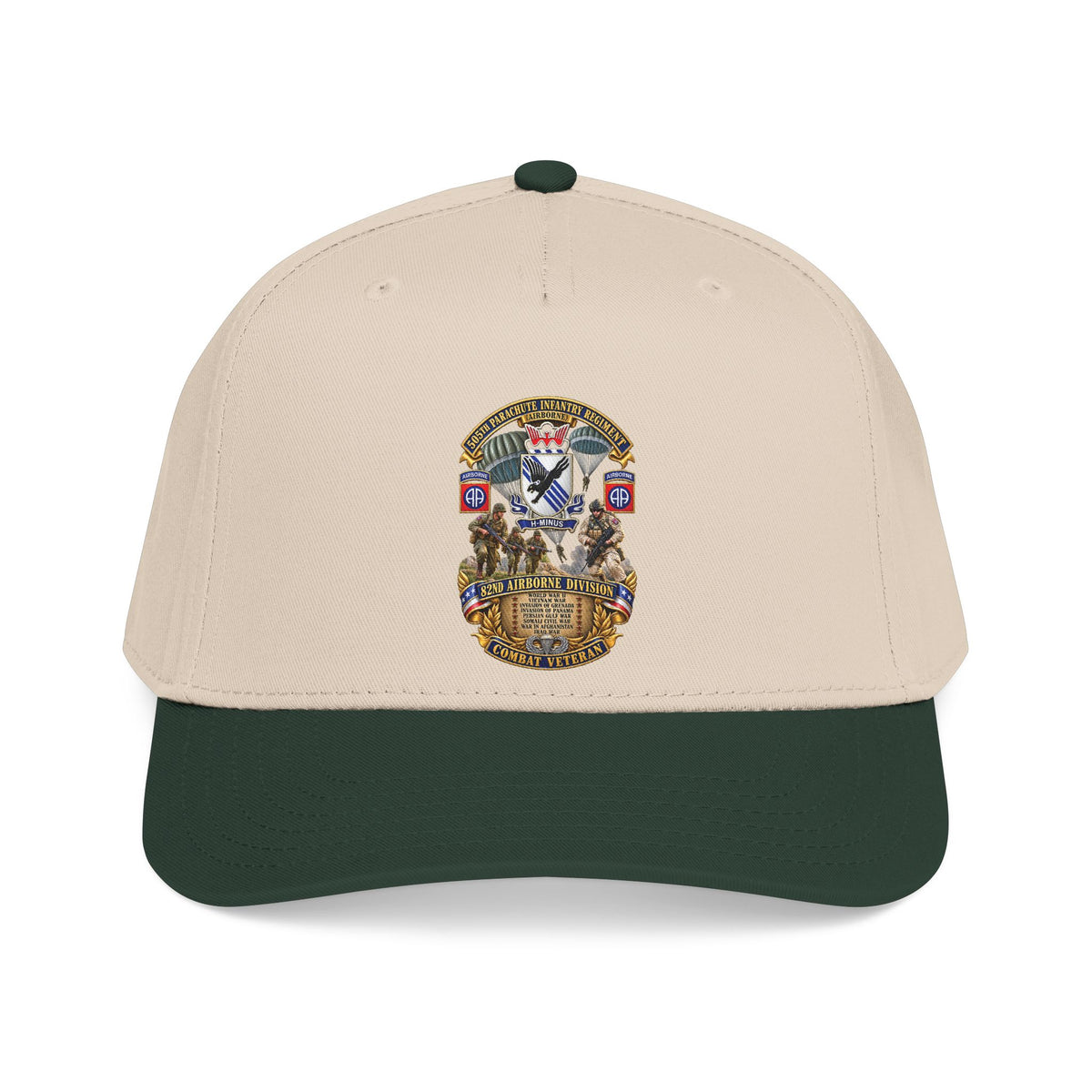 Mid Profile Baseball Cap - Army - Combat Vet w 505th PIR - 82nd Airborne  w Campaigns - Soldiers - SSI - 3D - Enhanced