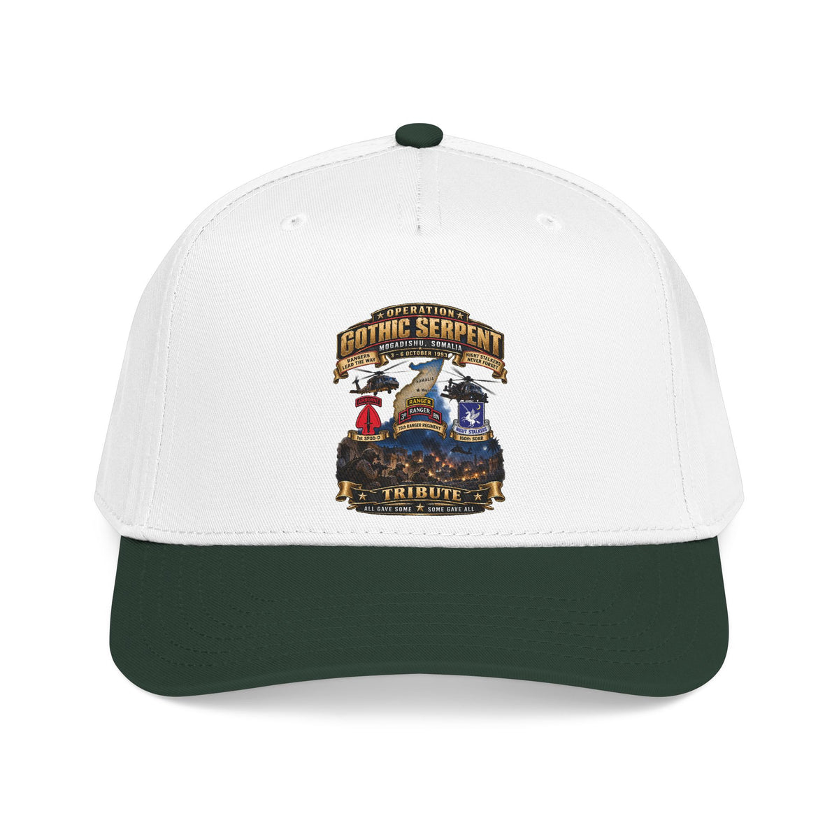 Mid Profile Baseball Cap - Operation Gothic Serpent - Mogadishi, Somalia - 3-6 Oct 1993 Tribute - 3D - Enhanced