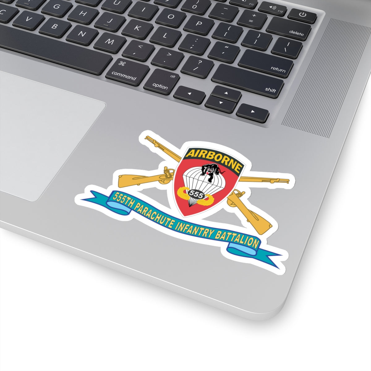 Kiss-Cut Stickers - Army - 555th Parachute Infantry Battalion - SSI w Br - Ribbon X 300