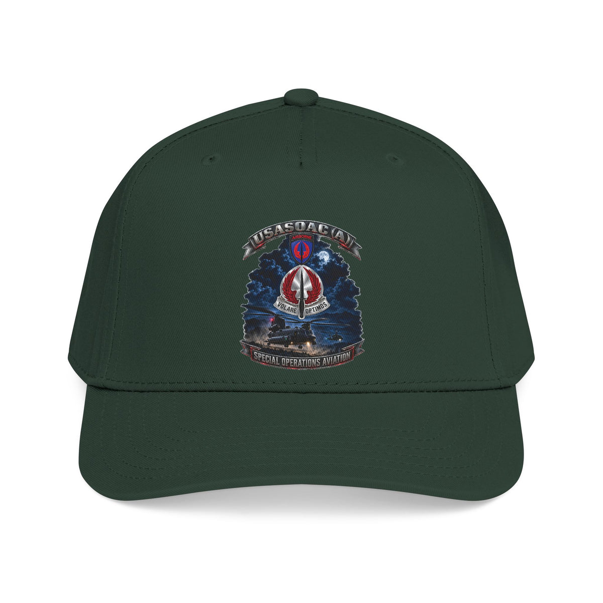 Mid Profile Baseball Cap - USA Special Operations Aviation Command (Airborne) - SSI, DUI with Scene - 3D - Enhanced