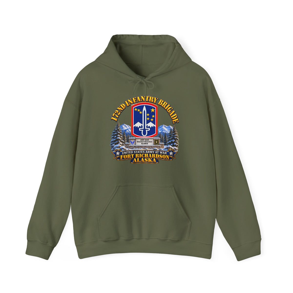 Hoodie — 172nd Infantry Brigade - Ft Richardson, Alaska - 3D - Enhanced