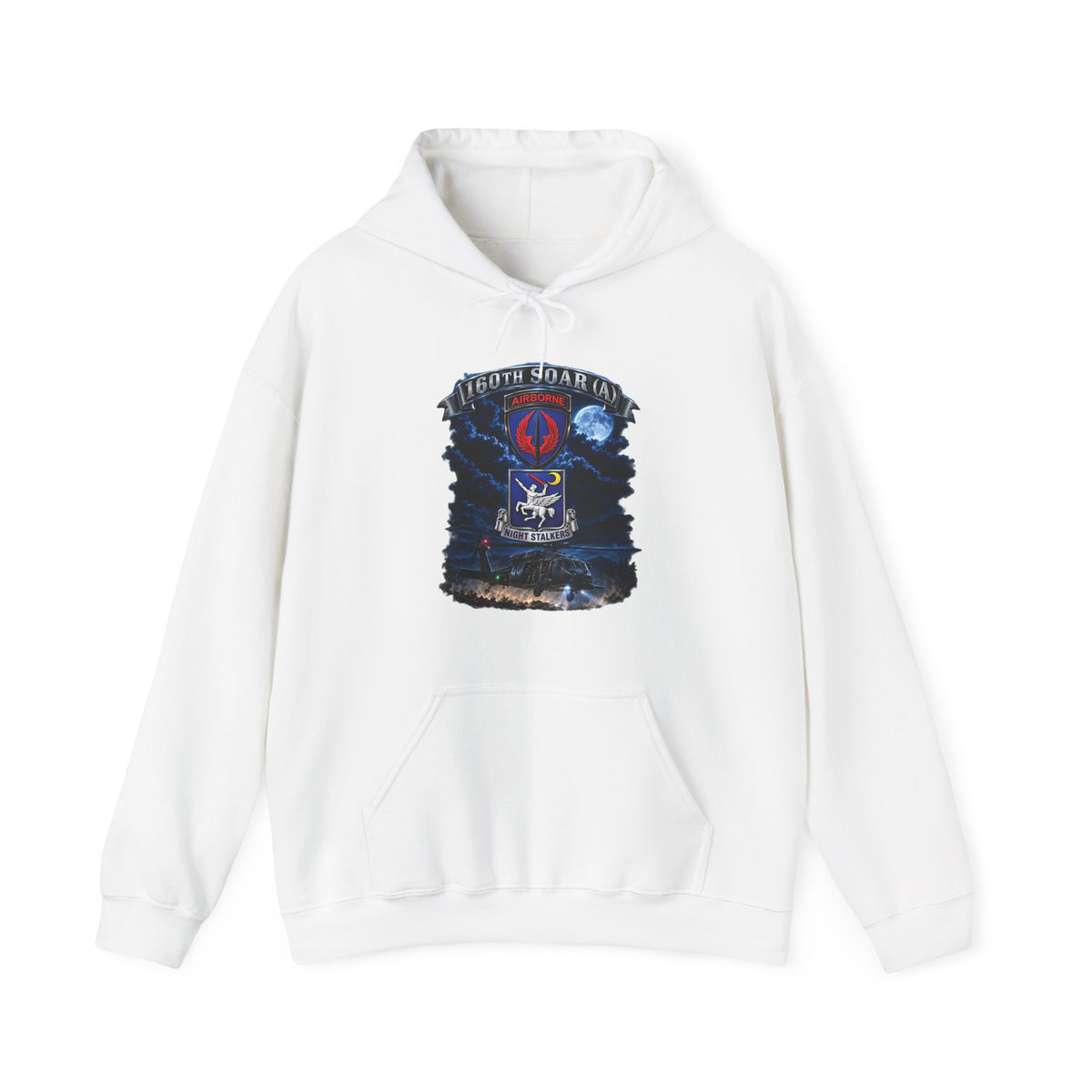 Hoodie — USASOAC - SSI, 160th Special Operations Regiment Airborne  DUI with Scene Blackhawk - 3D - Enhanced