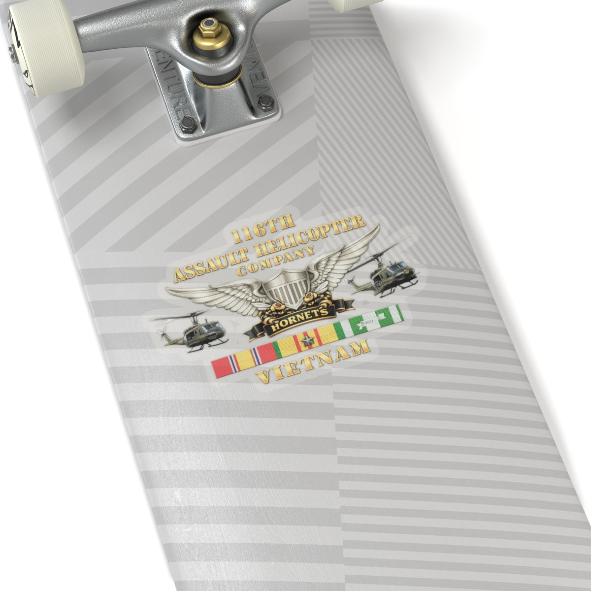 Kiss-Cut Stickers - Army - 116th Assault Helicopter Co w  Aviator Badge w VN SVC - HORNETS - Side X Side - 3D - Enhanced