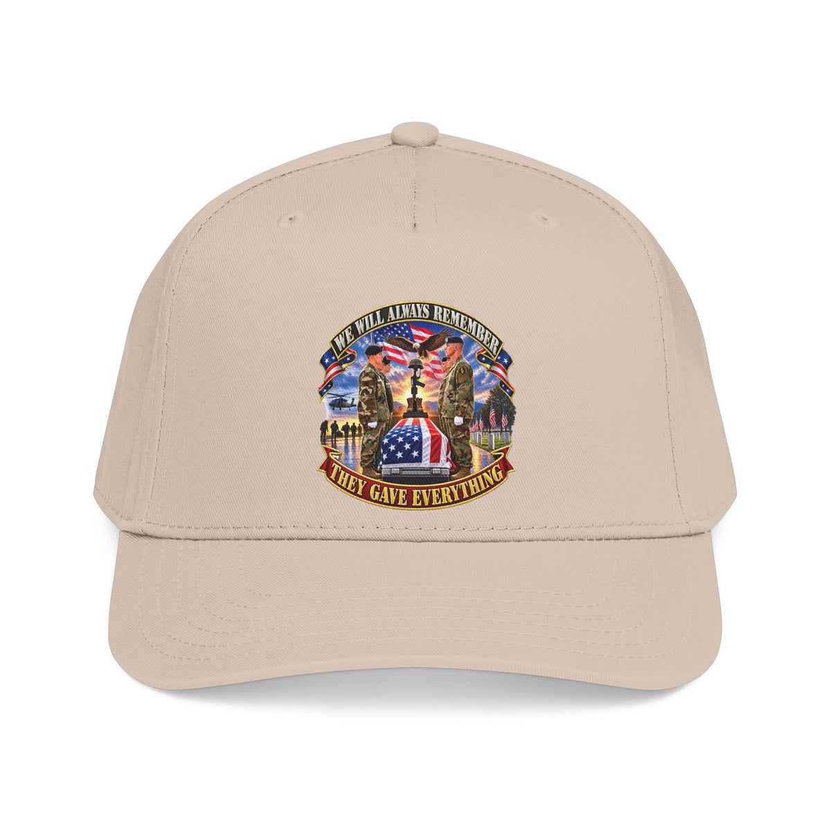 Mid Profile Baseball Cap - Emblem - We Will Always Remember - They Gave Everything - 3D - Enhanced