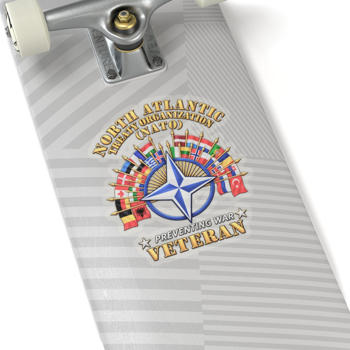 Kiss-Cut Stickers - NATO - Polished NATO Veteran - with flags - 3D - Transparent