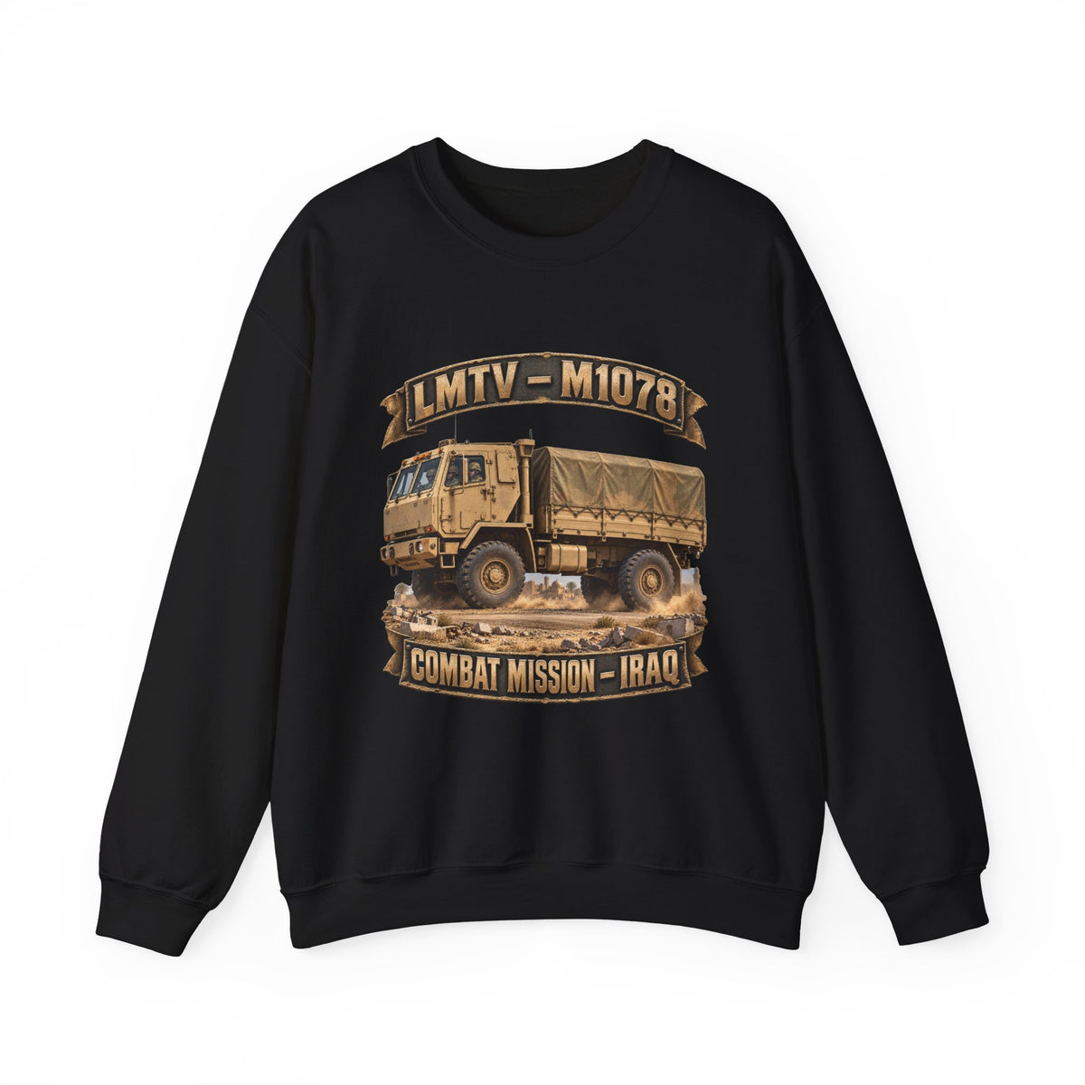 Crewneck Sweatshirt - Army - LMTV - 1078 - Combat Mission - Iraq - 3D - Enhanced