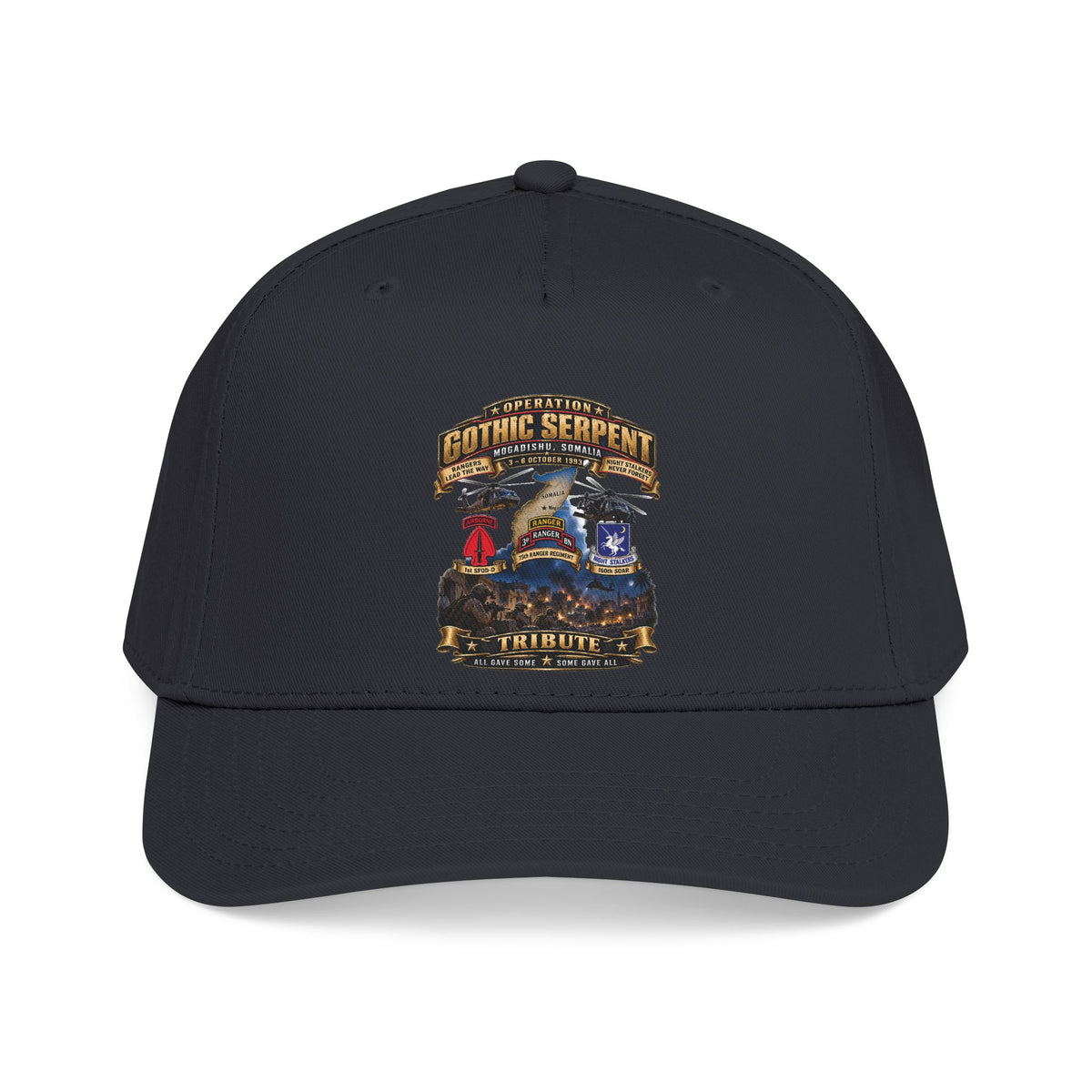 Mid Profile Baseball Cap - Operation Gothic Serpent - Mogadishi, Somalia - 3-6 Oct 1993 Tribute - 3D - Enhanced