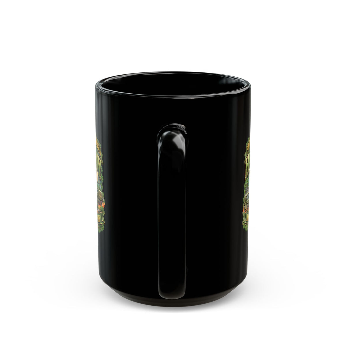 Black Mug  (15oz) - Fort Benning, Georgia, Harmony Church - Home of the Infantry - 3D - Enhanced