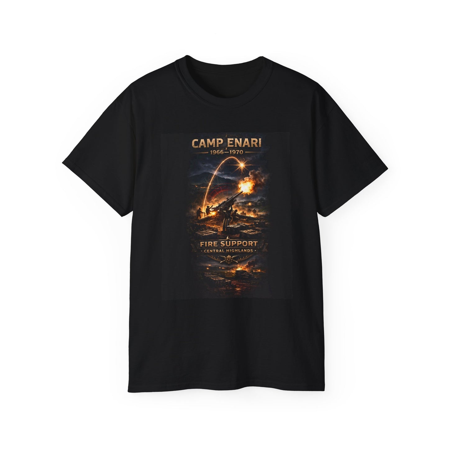 Fire Support, Camp Enari, 4th Infantry Division Pleiku Vietnam Tee