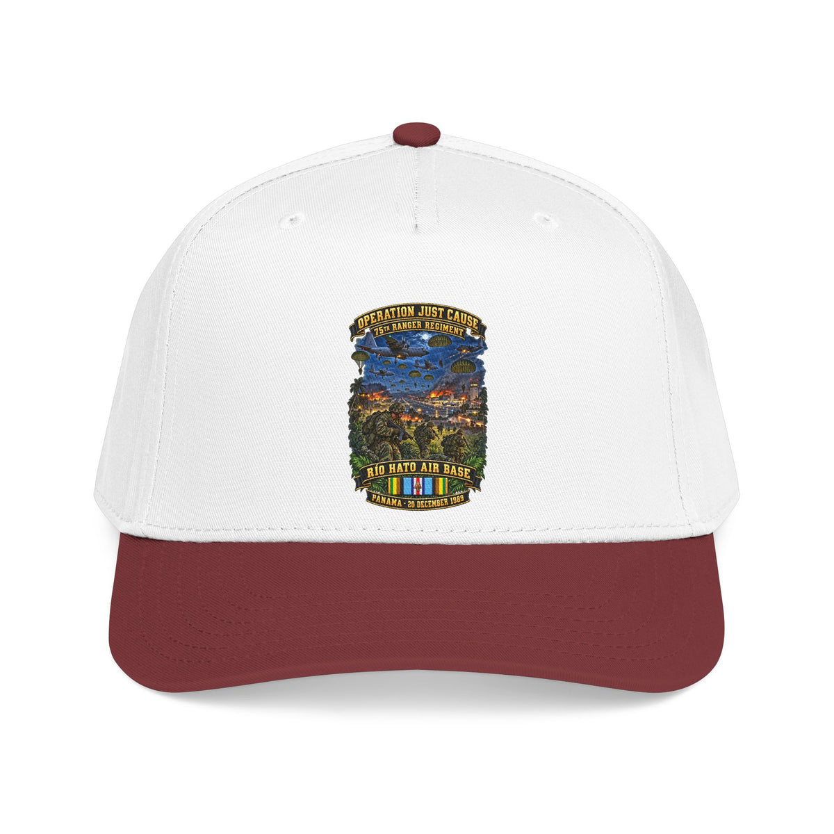 Mid Profile Baseball Cap - SOF - Operation Just Cause  - Panama Invasion 1989 - 75th Ranger Rgt - Rio Hato Air Base - 3D - Enhanced