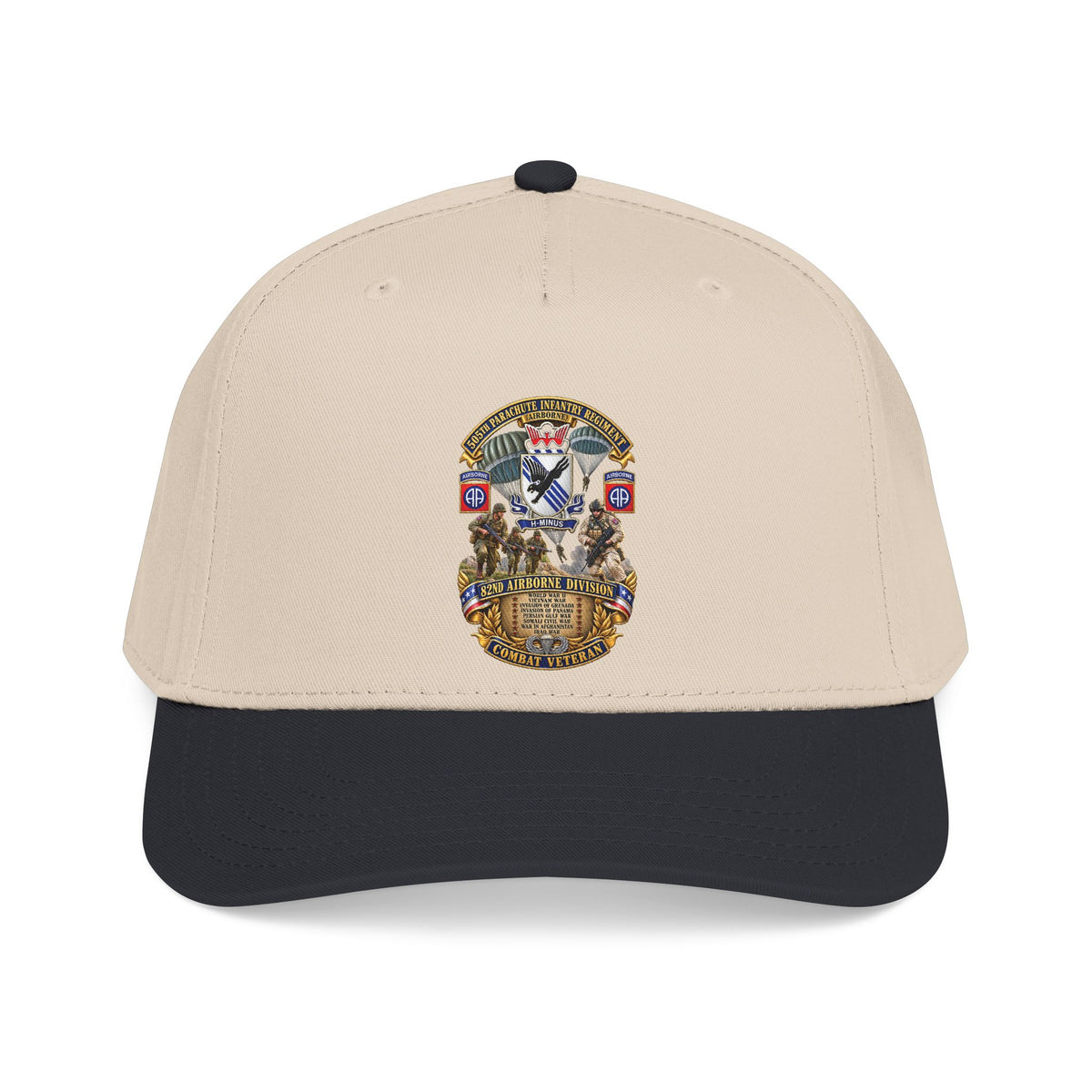 Mid Profile Baseball Cap - Army - Combat Vet w 505th PIR - 82nd Airborne  w Campaigns - Soldiers - SSI - 3D - Enhanced