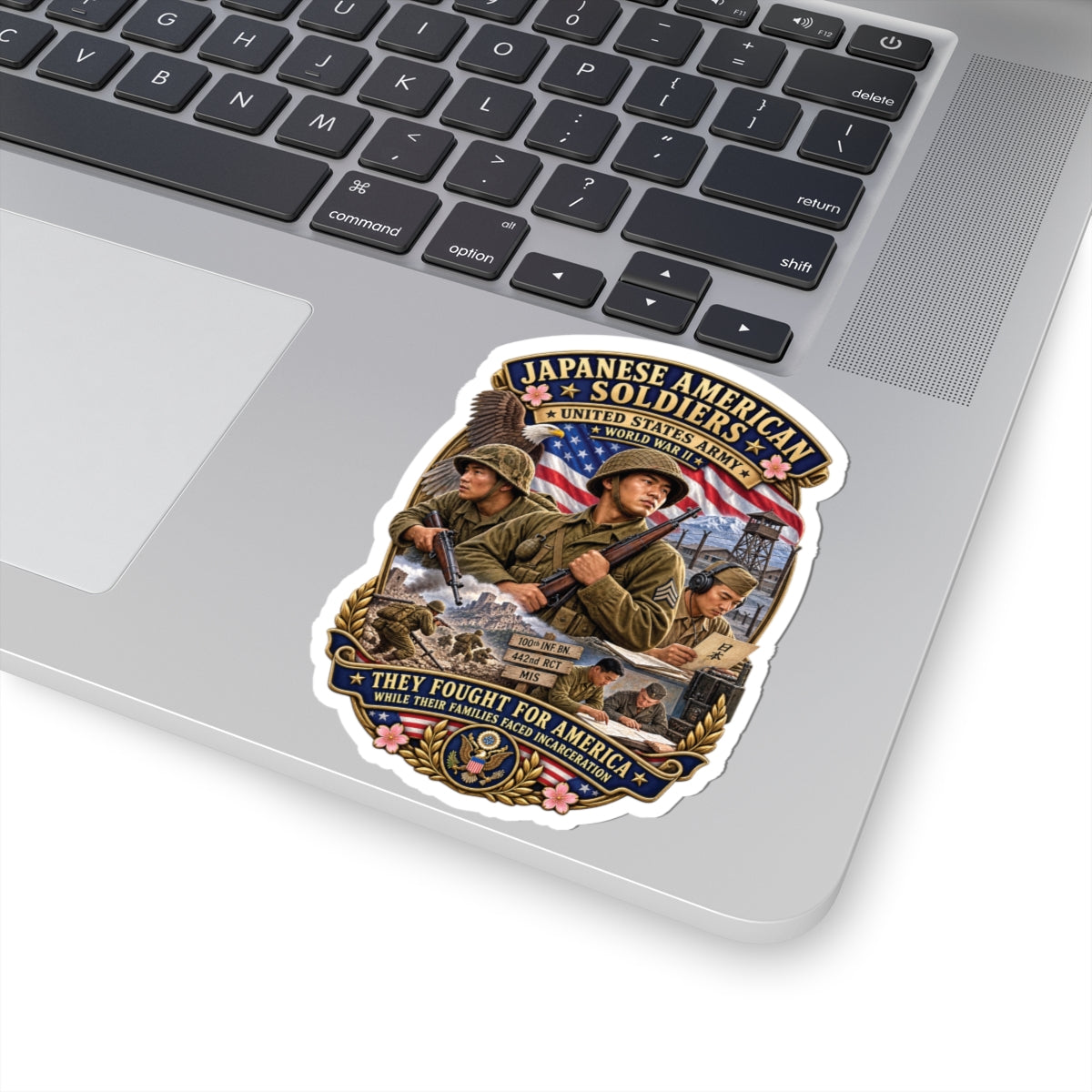 Kiss-Cut Stickers - Japanese American WWII Soldiers - 3D - Enhanced