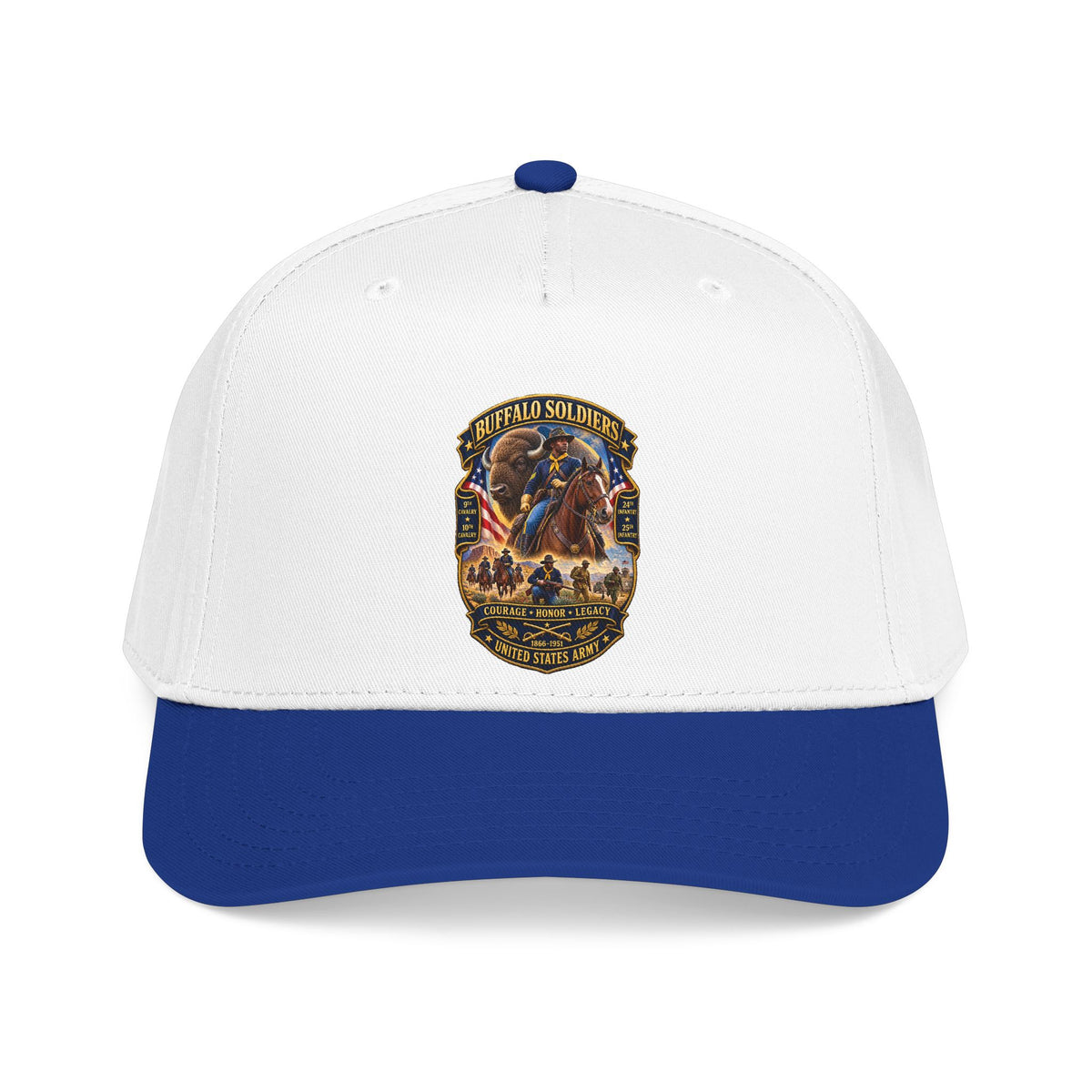 Mid Profile Baseball Cap - Overall Buffalo Soldiers Tribute - 3D - Enhanced
