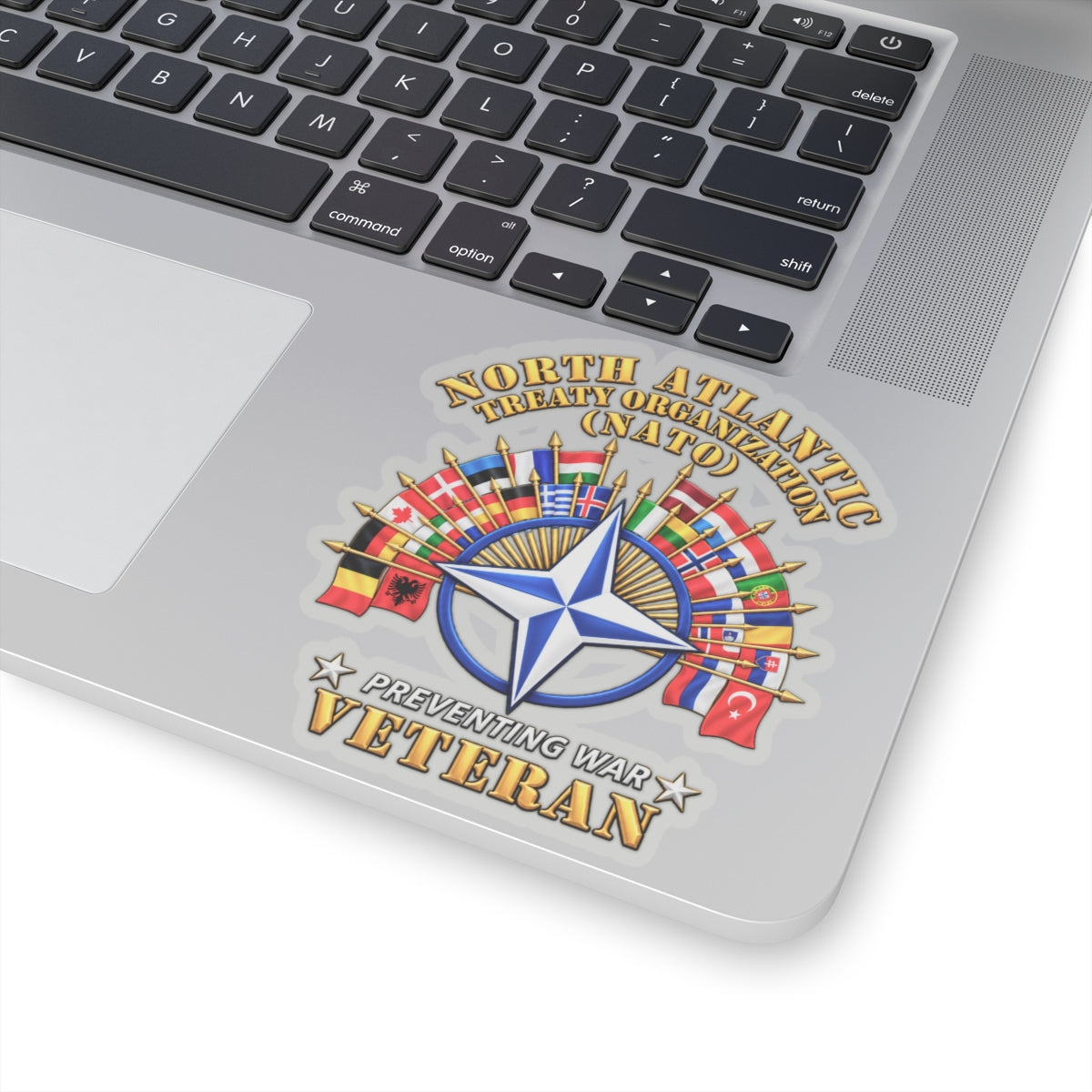 Kiss-Cut Stickers - NATO - Polished NATO Veteran - with flags - 3D - Transparent