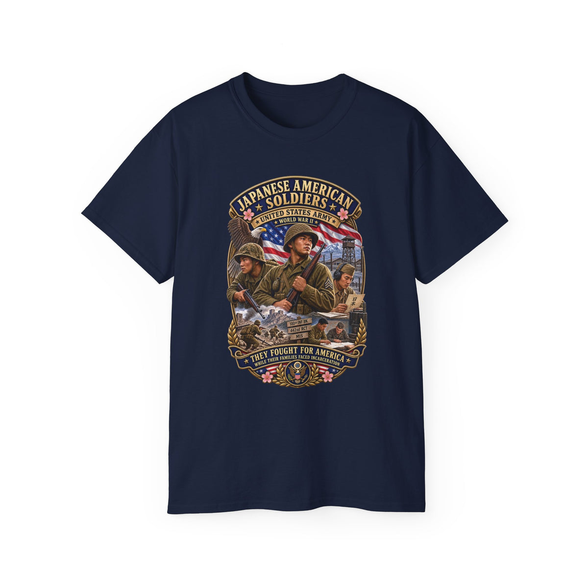 Unisex Ultra Cotton Tee - Japanese American WWII Soldiers - 3D - Enhanced