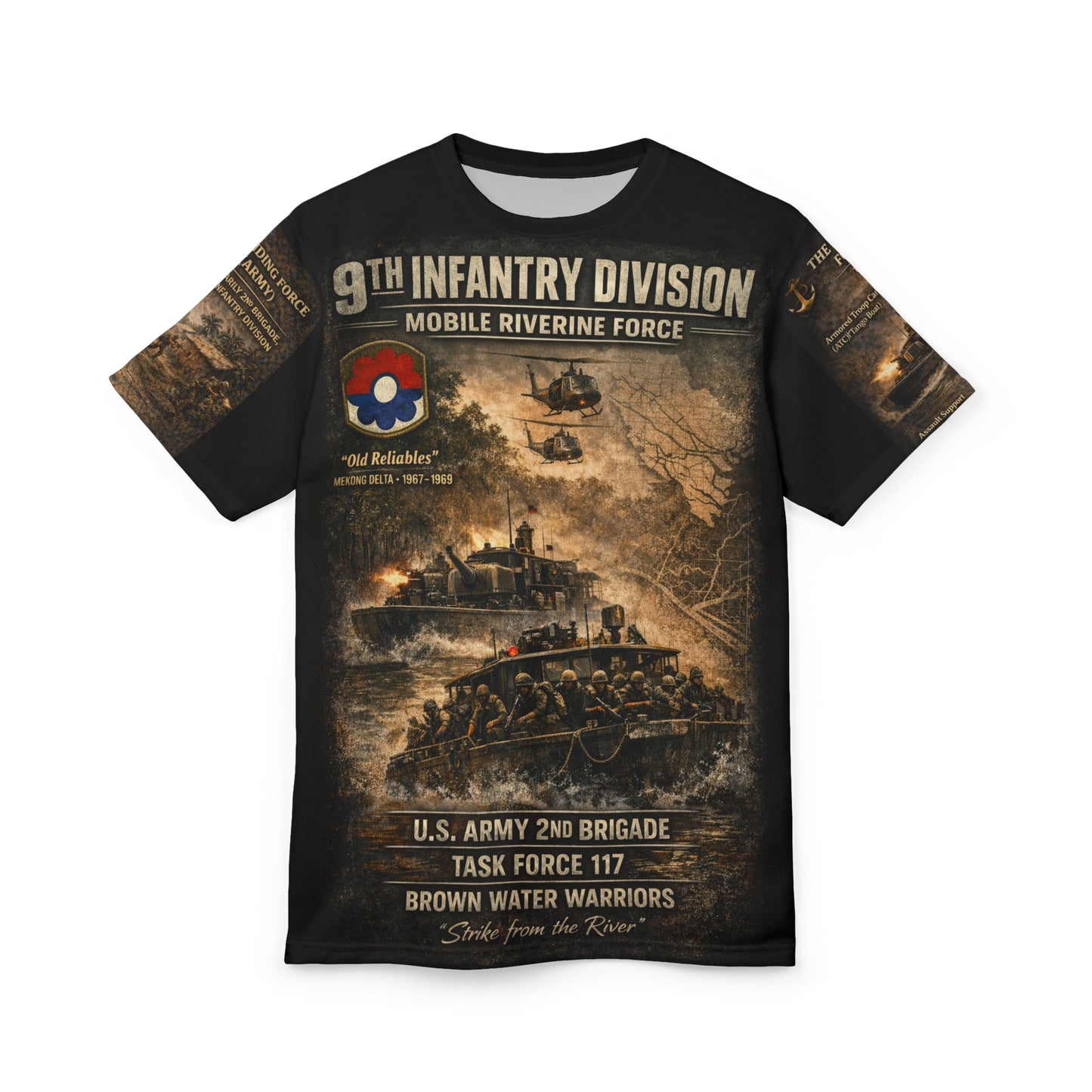 9th Infantry Division Vietnam Tribute All-Over Print Tee — Mobile Riverine Force (MRF)