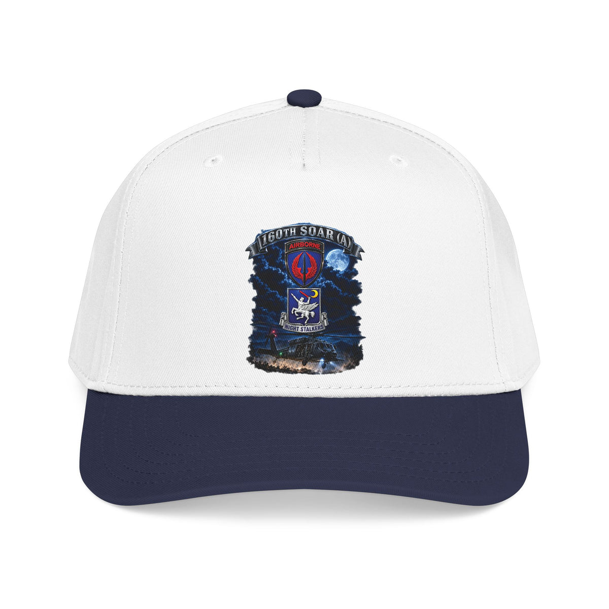 Mid Profile Baseball Cap - USASOAC - SSI, 160th Special Operations Regiment Airborne  DUI with Scene Blackhawk - 3D - Enhanced