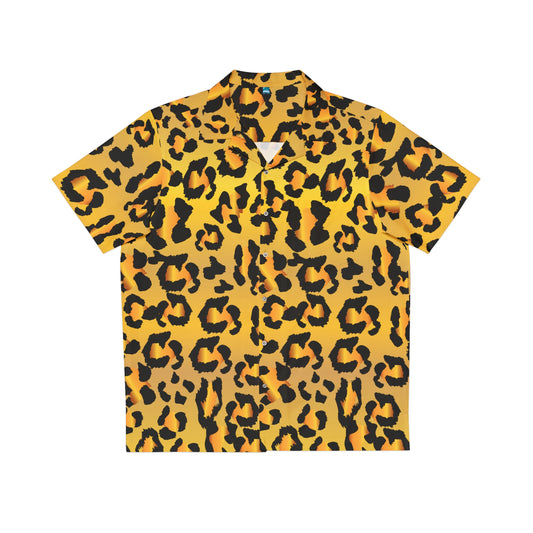Hawaiian Shirt - Leopard Camouflage Men's Aloha Top Beach Party Luau Vacation