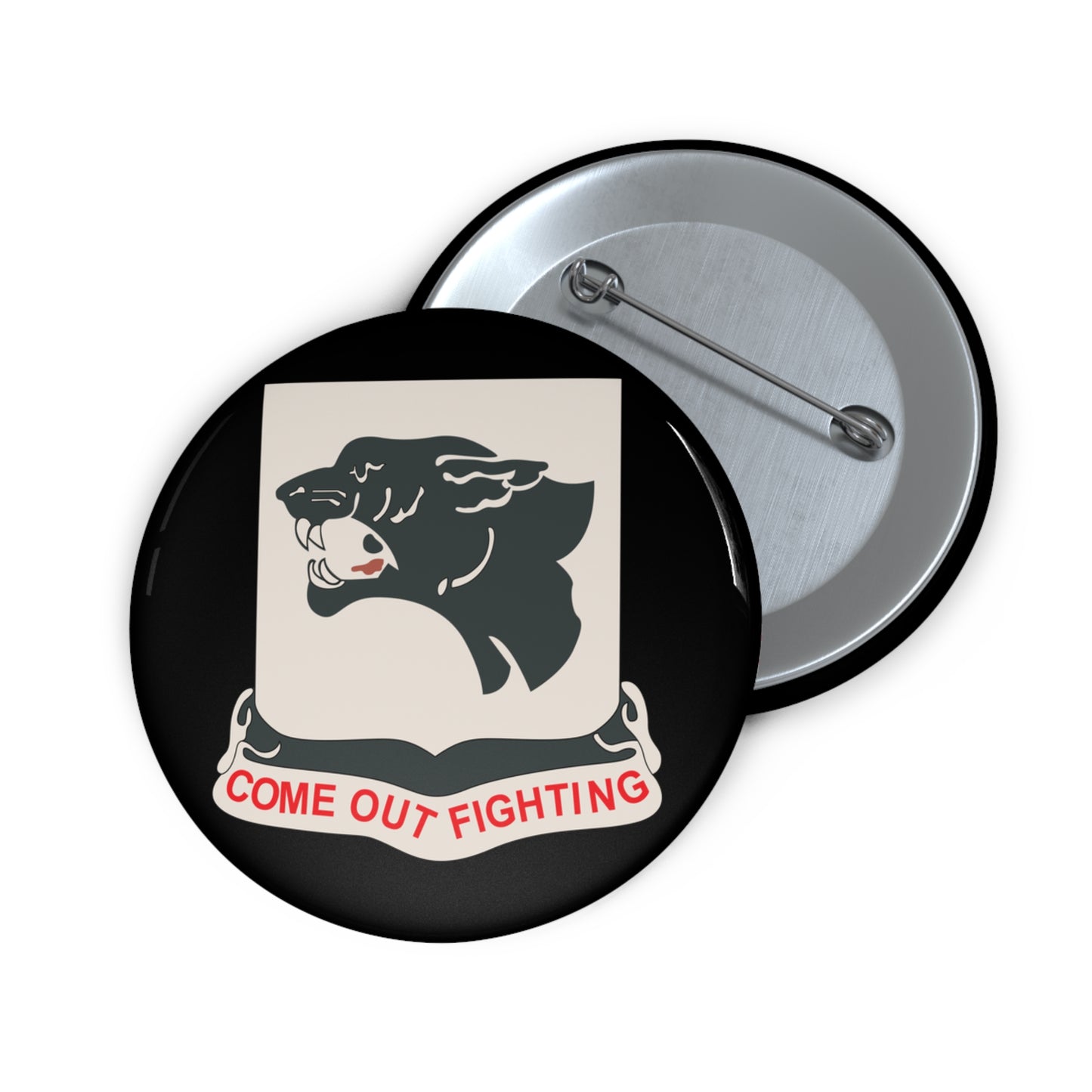Custom Pin Button – Army - 761st Tank Battalion - Black Panthers wo Txt