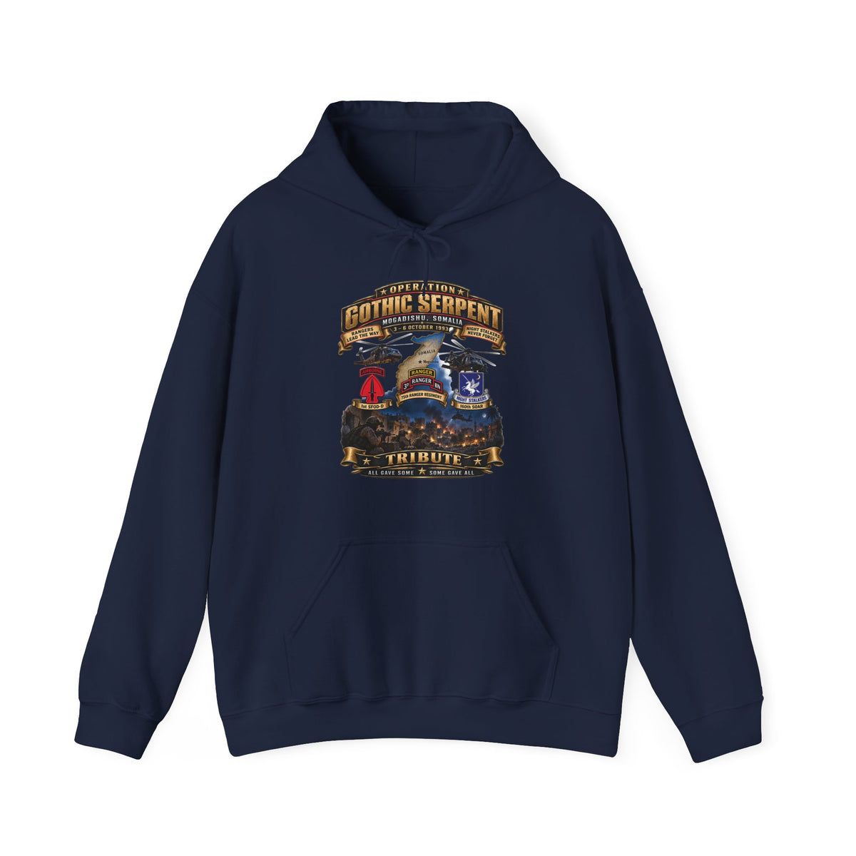 Hoodie — Operation Gothic Serpent - Mogadishi, Somalia - 3-6 Oct 1993 Tribute - 3D - Enhanced