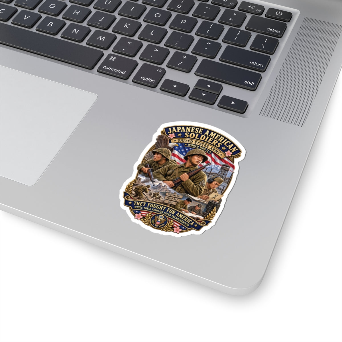 Kiss-Cut Stickers - Japanese American WWII Soldiers - 3D - Enhanced