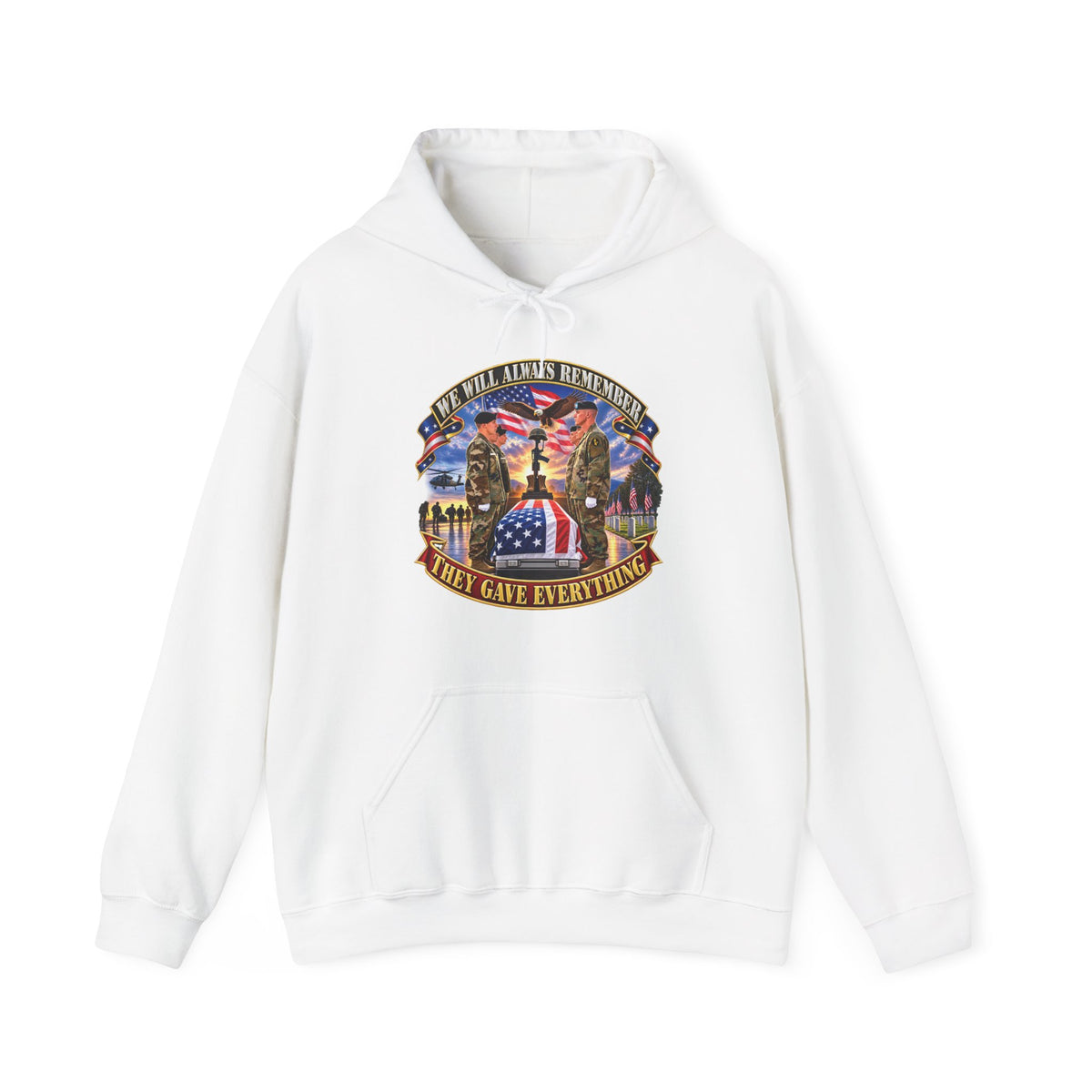 Hoodie — Emblem - We Will Always Remember - They Gave Everything - 3D - Enhanced