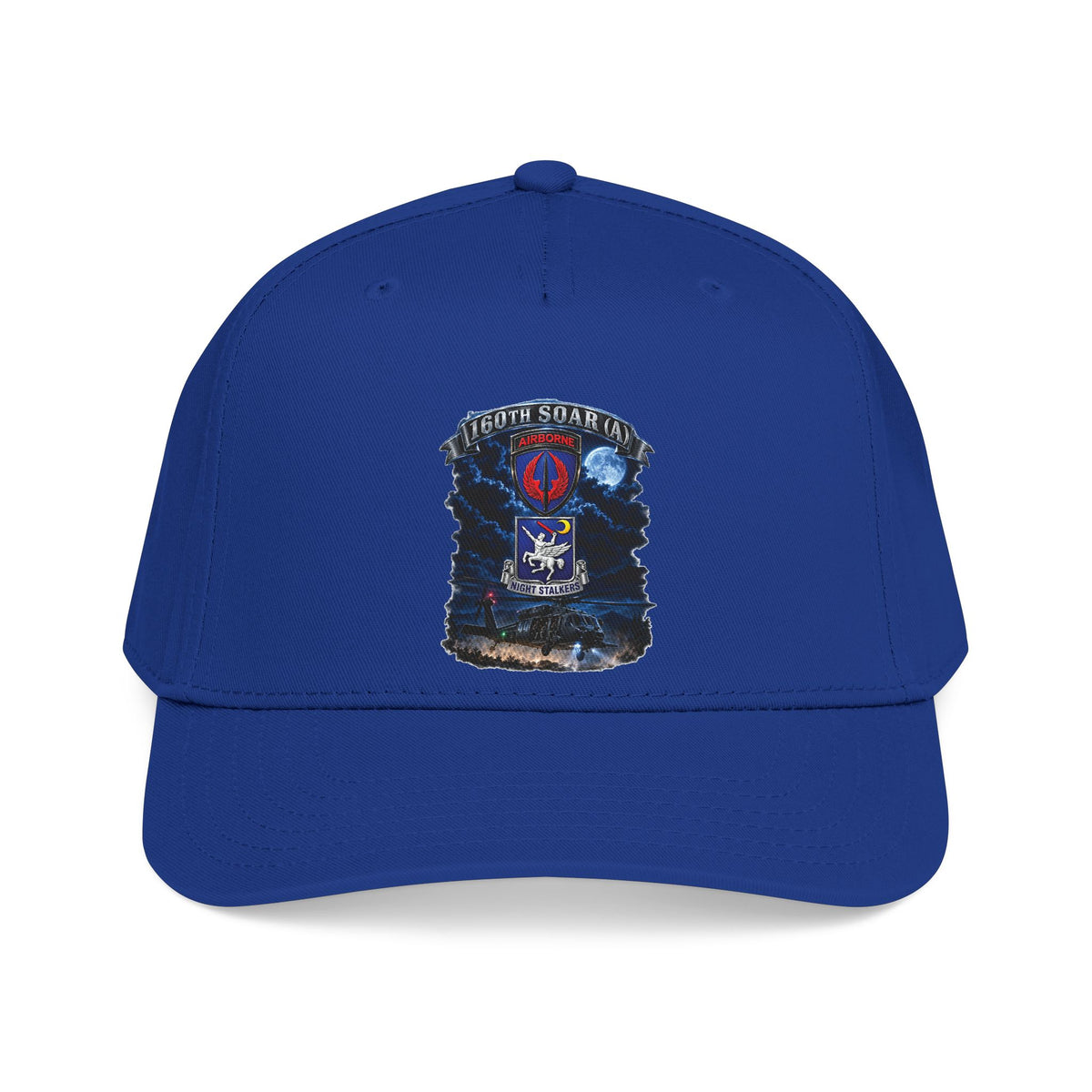 Mid Profile Baseball Cap - USASOAC - SSI, 160th Special Operations Regiment Airborne  DUI with Scene Blackhawk - 3D - Enhanced