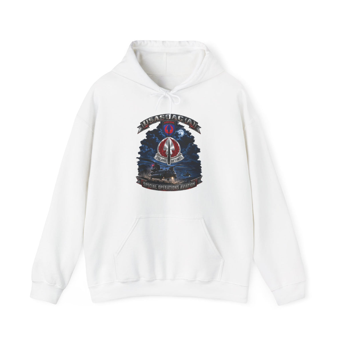 Hoodie — USA Special Operations Aviation Command (Airborne) - SSI, DUI with Scene - 3D - Enhanced