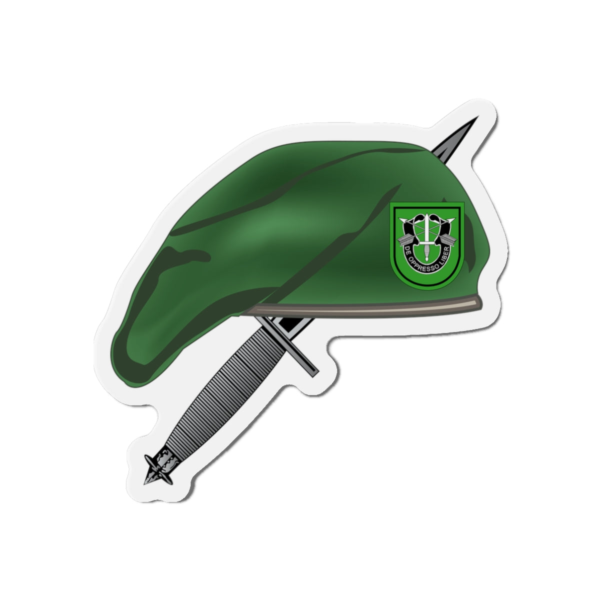 Die-Cut Magnet - 10th SFG Beret with Dagger