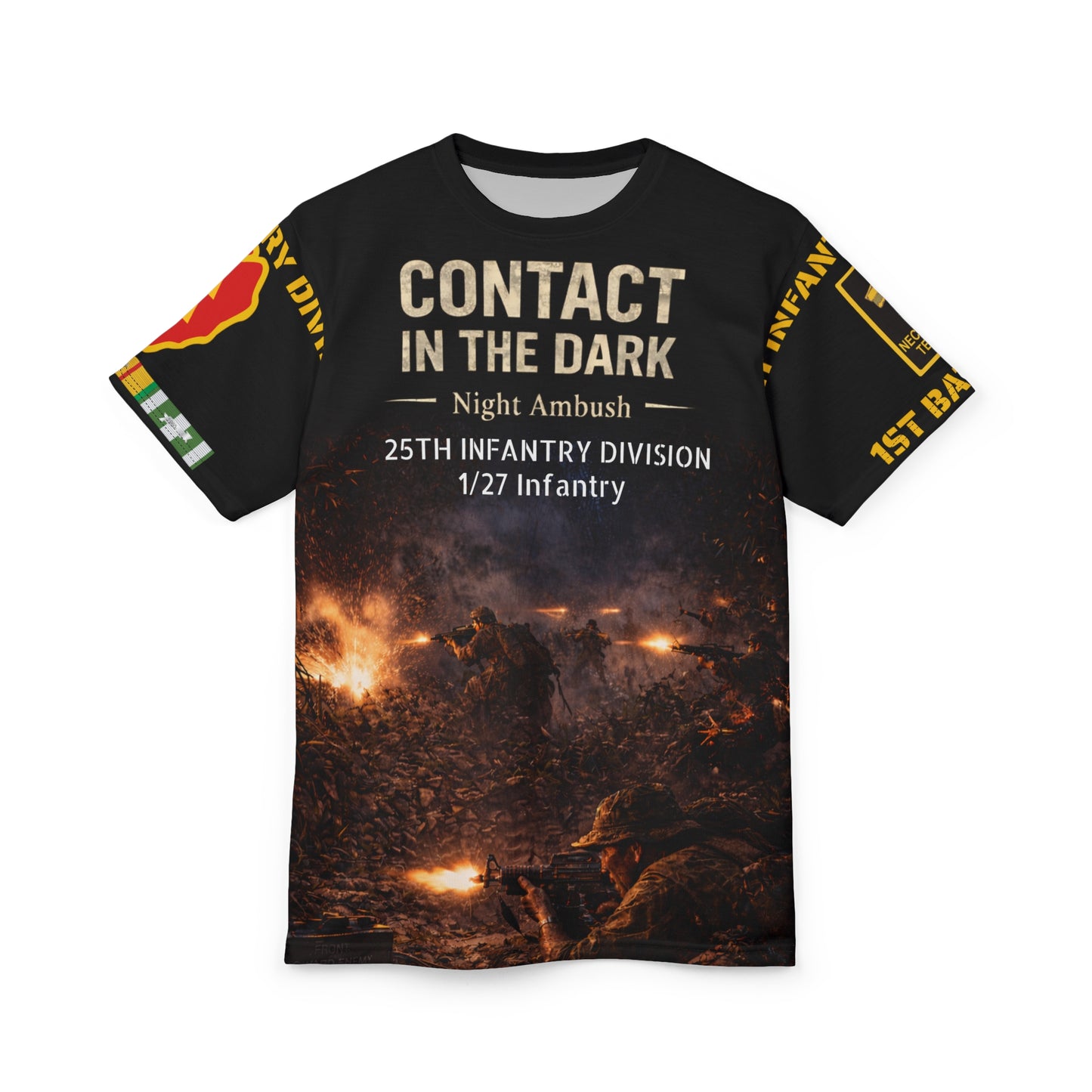 Night Ambush 25th Infantry Division 1/27th Infantry All-Over Print Tee