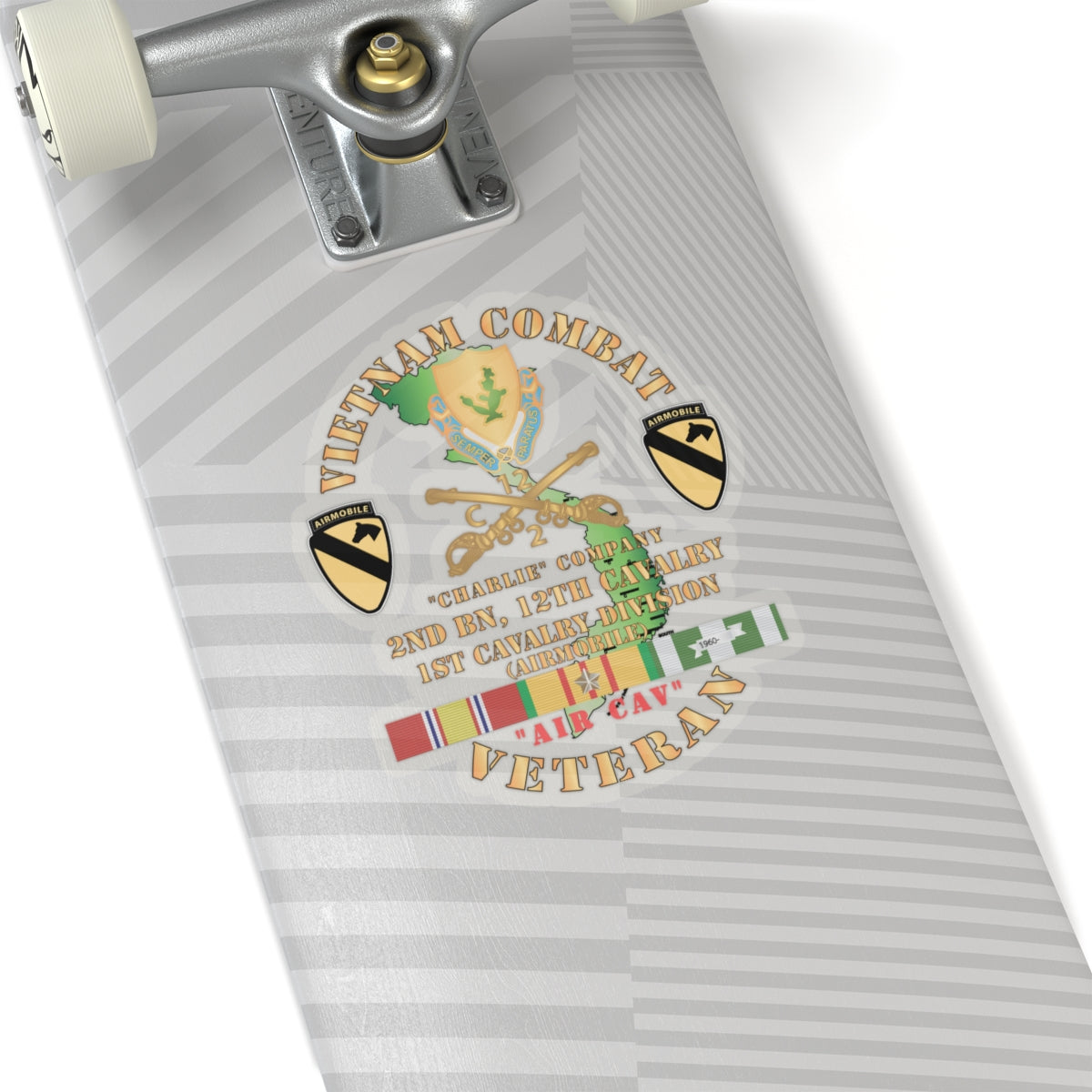 Kiss-Cut Stickers - Army - Vietnam Combat Cavalry Veteran w C Company 2nd Bn 12th Cav DUI - 1st Cav Div X 3000