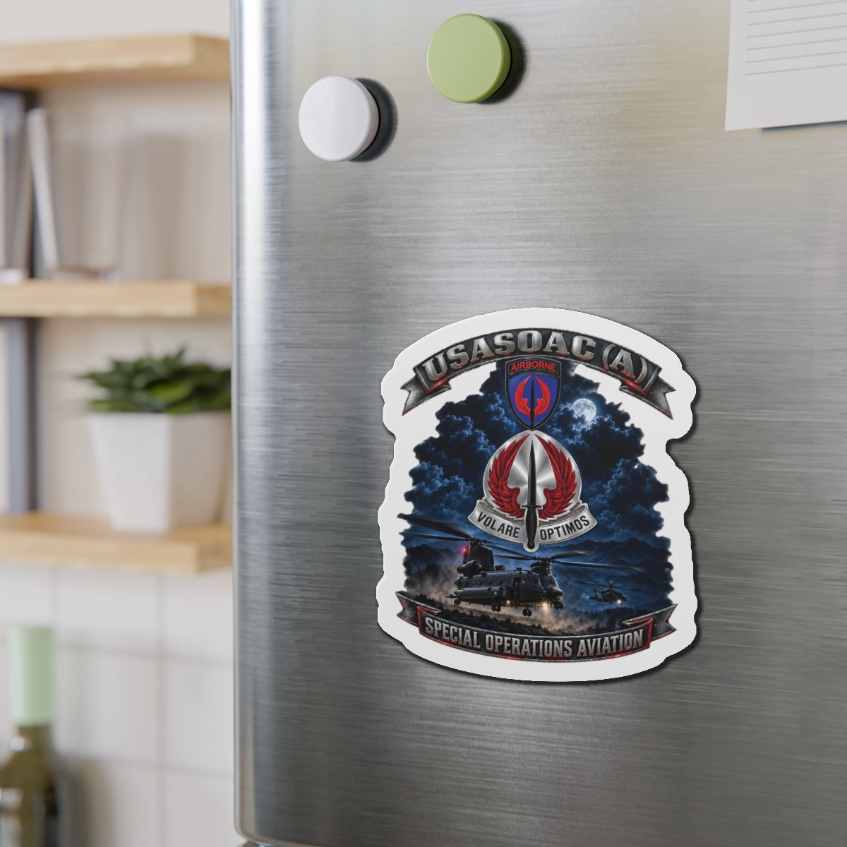 Die-Cut Magnets — USA Special Operations Aviation Command (Airborne) - SSI, DUI with Scene - 3D - Enhanced
