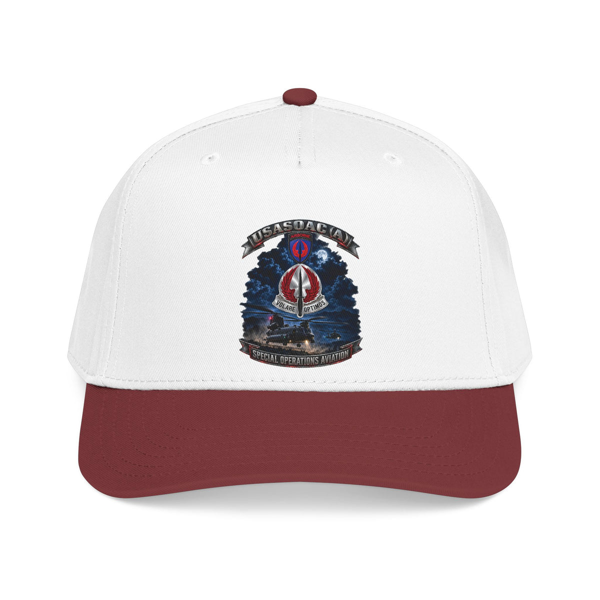 Mid Profile Baseball Cap - USA Special Operations Aviation Command (Airborne) - SSI, DUI with Scene - 3D - Enhanced