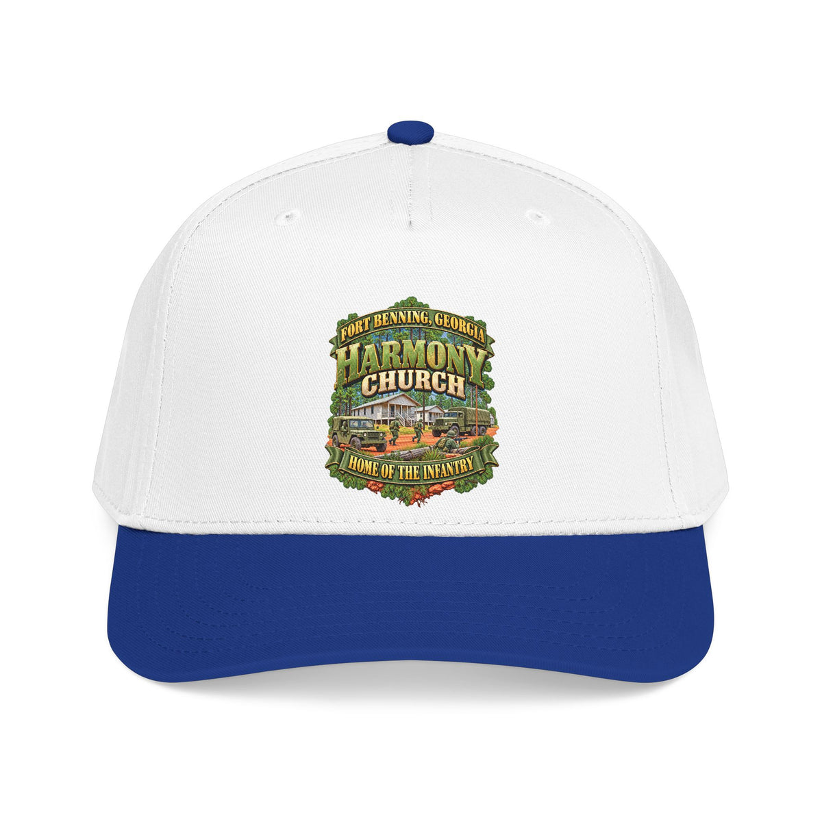 Mid Profile Baseball Cap - Fort Benning, Georgia, Harmony Church - Home of the Infantry - 3D - Enhanced