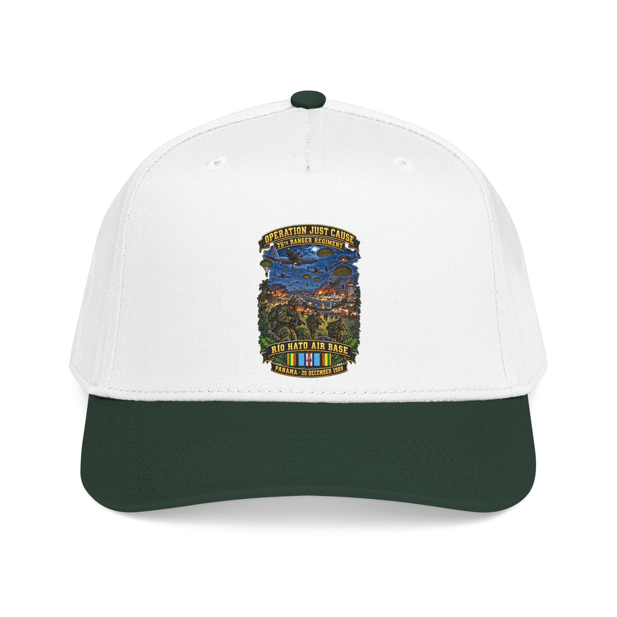 Mid Profile Baseball Cap - SOF - Operation Just Cause  - Panama Invasion 1989 - 75th Ranger Rgt - Rio Hato Air Base - 3D - Enhanced