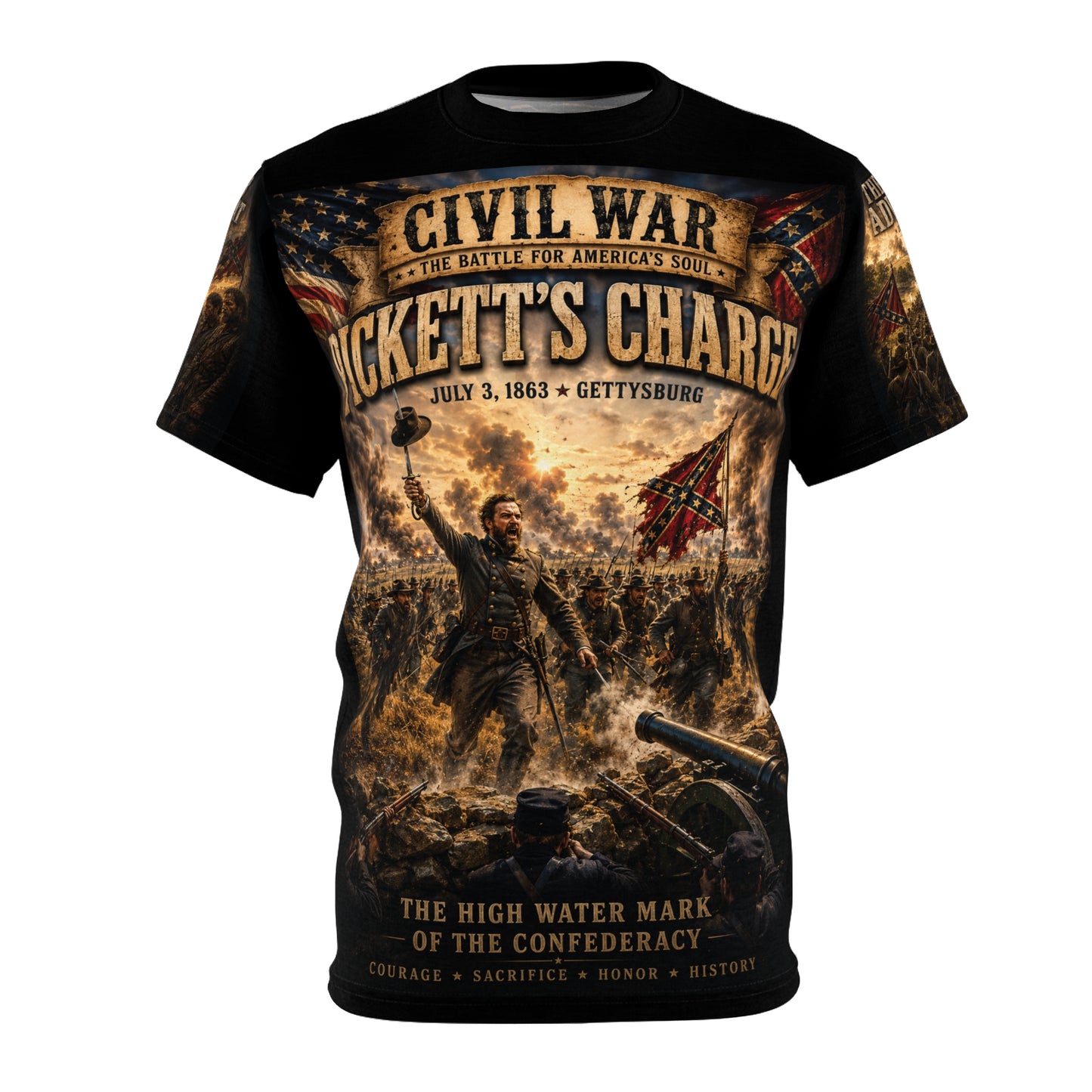 Pickett's Charge Civil War Graphic Tee — Gettysburg Battle Tribute