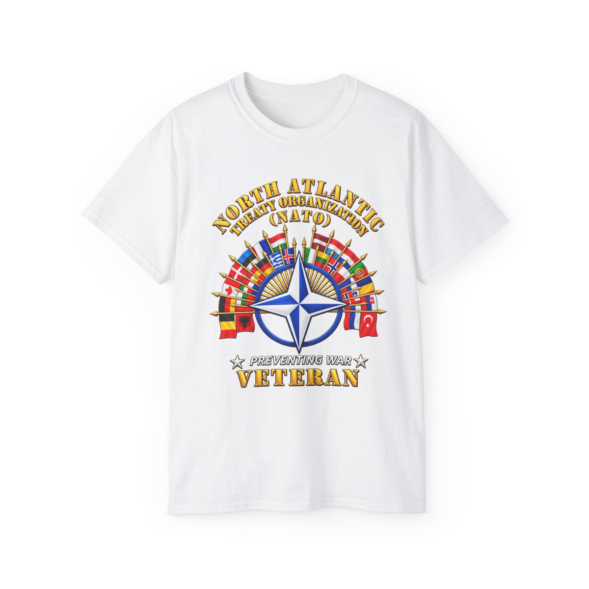 Unisex Ultra Cotton Tee - NATO - Polished NATO Veteran - with flags - 3D - Transparent