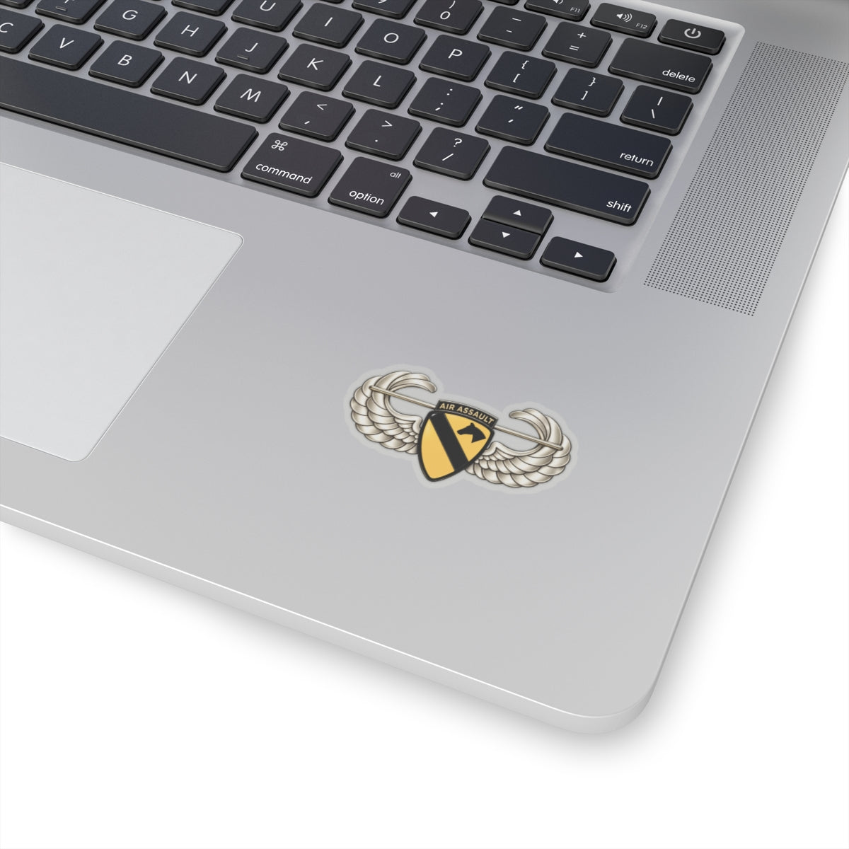 Kiss-Cut Stickers - 1st Cavalry Division w Air Assault Tab on Airborne Badge wo Txt - 3D - Transparent