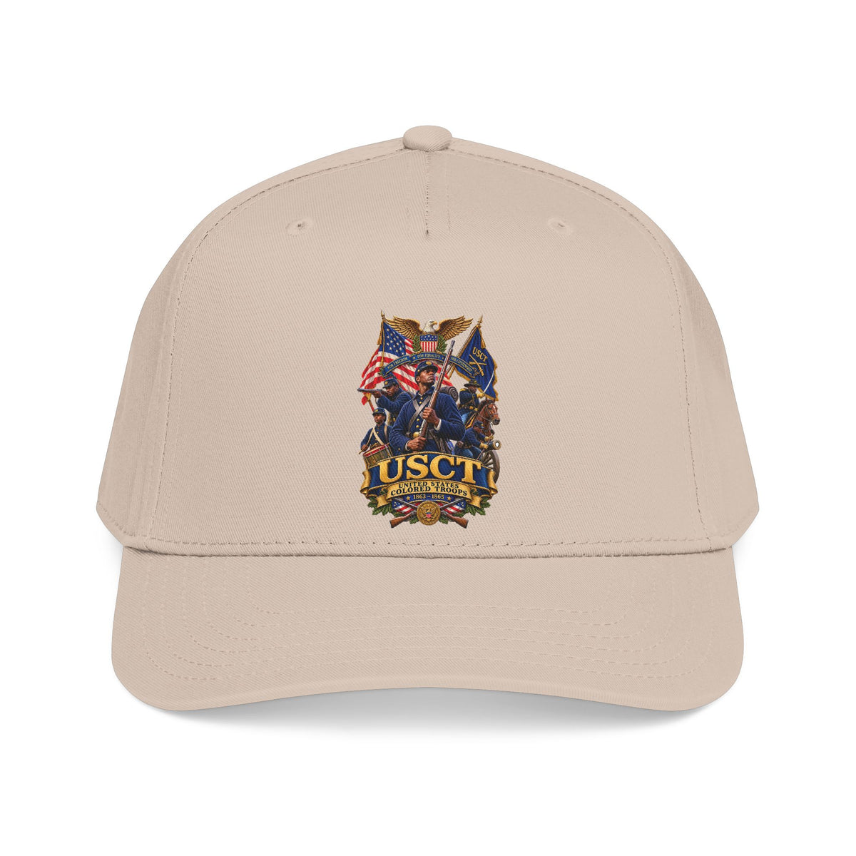 Mid Profile Baseball Cap - United States Colored Troops (USCT) - Civil War - 3D - Enhanced