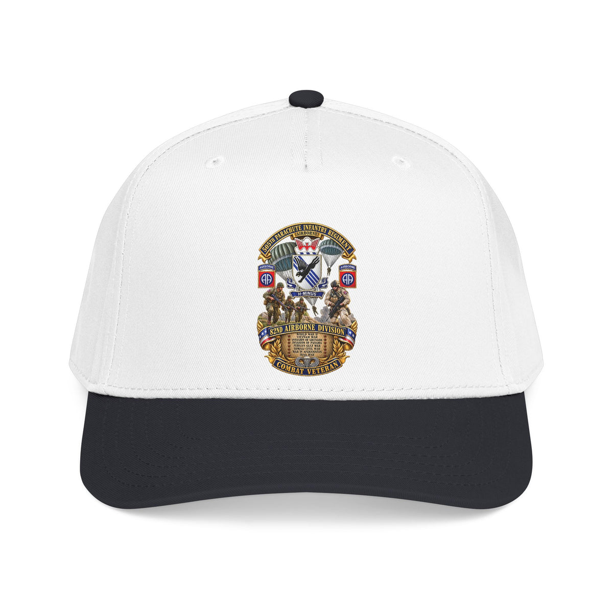 Mid Profile Baseball Cap - Army - Combat Vet w 505th PIR - 82nd Airborne  w Campaigns - Soldiers - SSI - 3D - Enhanced