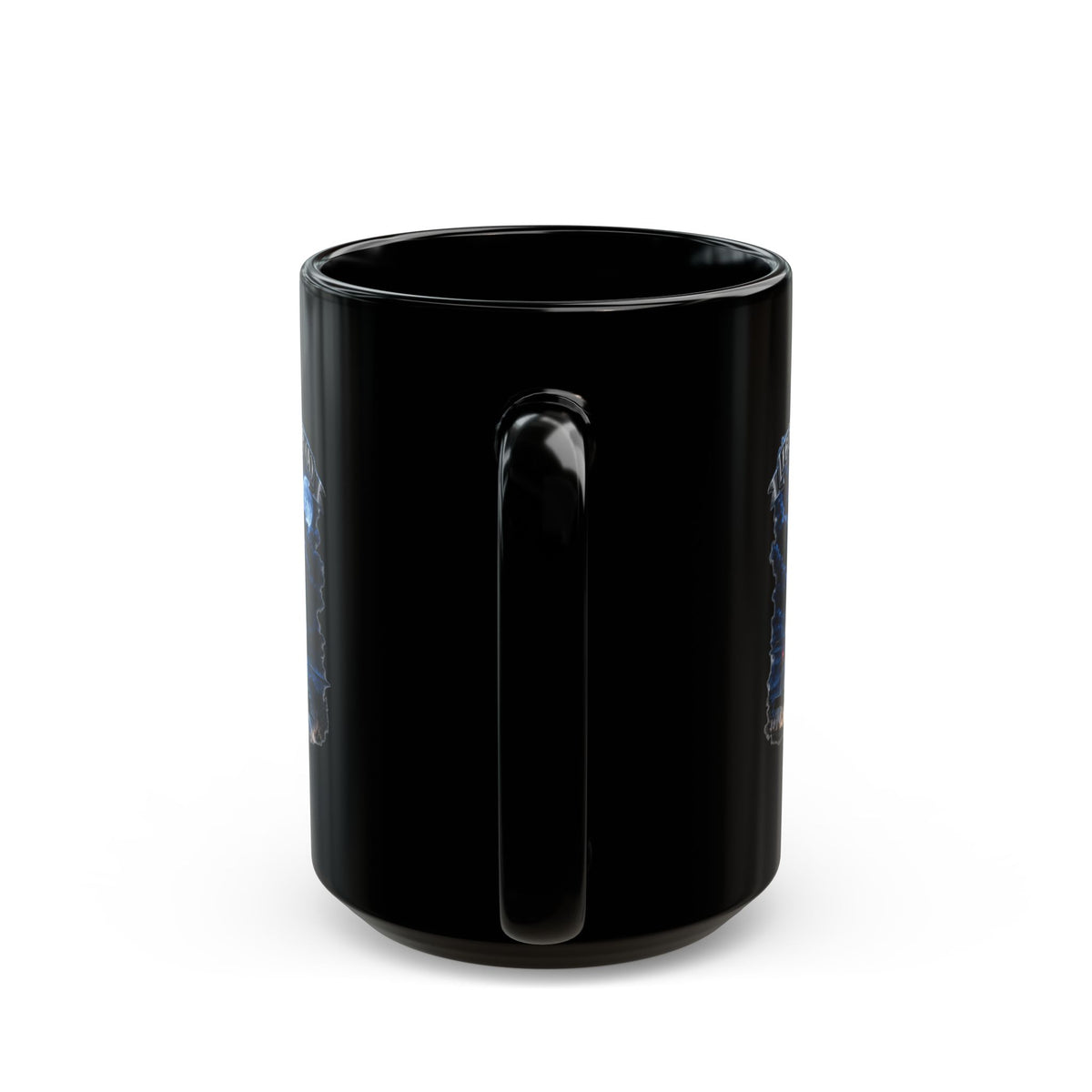 Black Mug  (15oz) - USASOAC - SSI, 160th Special Operations Regiment Airborne  DUI with Scene Blackhawk - 3D - Enhanced