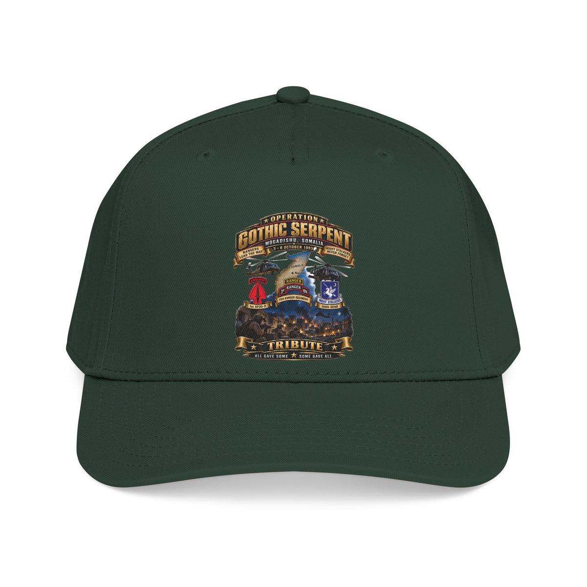 Mid Profile Baseball Cap - Operation Gothic Serpent - Mogadishi, Somalia - 3-6 Oct 1993 Tribute - 3D - Enhanced